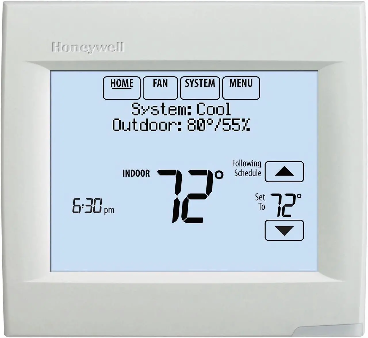 Alt view image 14 of 14 - Honeywell TH8110R1008 VisionPRO 8000 Arctic White Touch Screen Programmable Thermostat, 18 To 30 VAC/750 mV