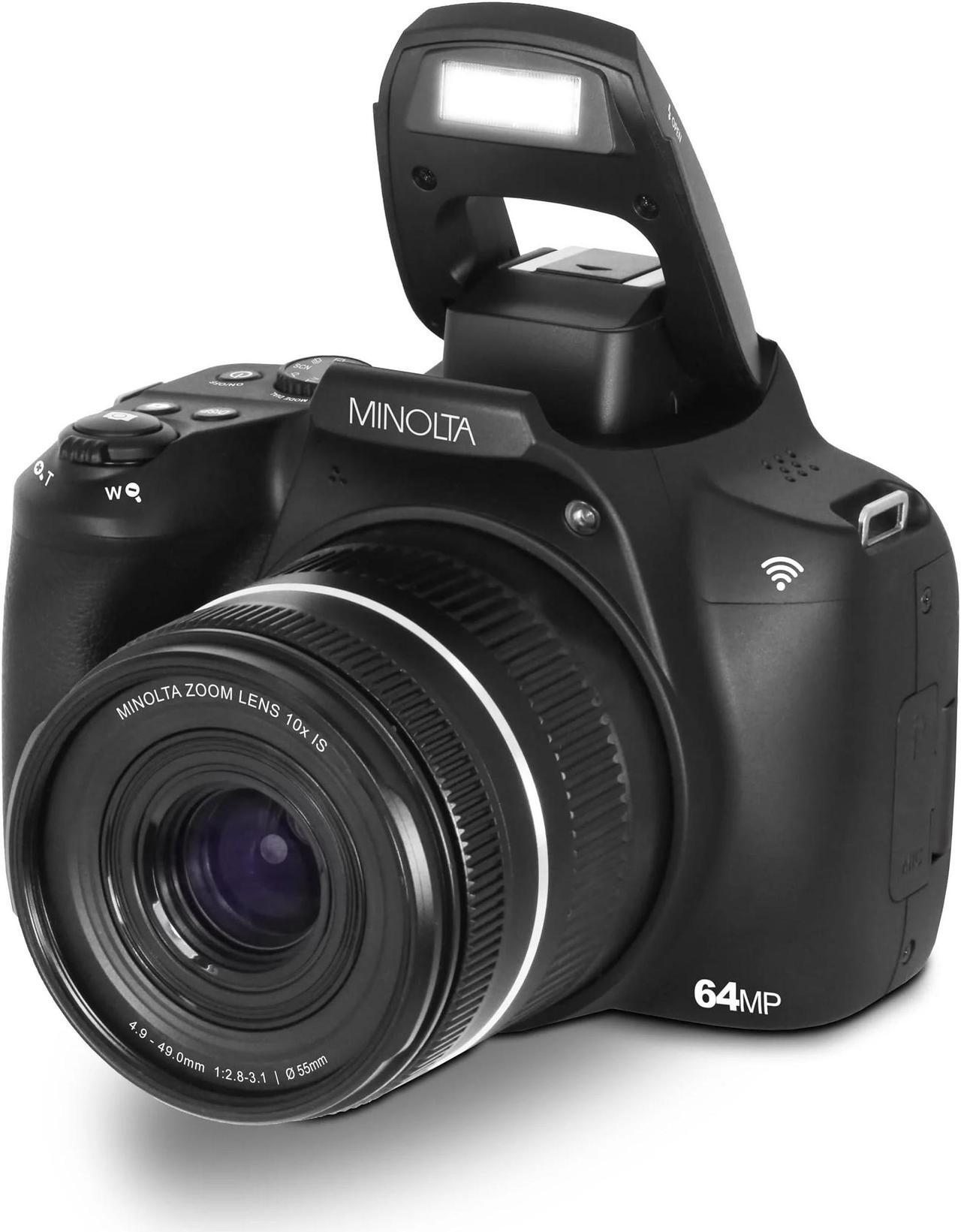 Alt view image 3 of 3 - Minolta 64 Mega Pixels Auto Focus Digital Camera with 10x Optical Zoom, 4K Ultra HD Video and Macro Shooting, Black