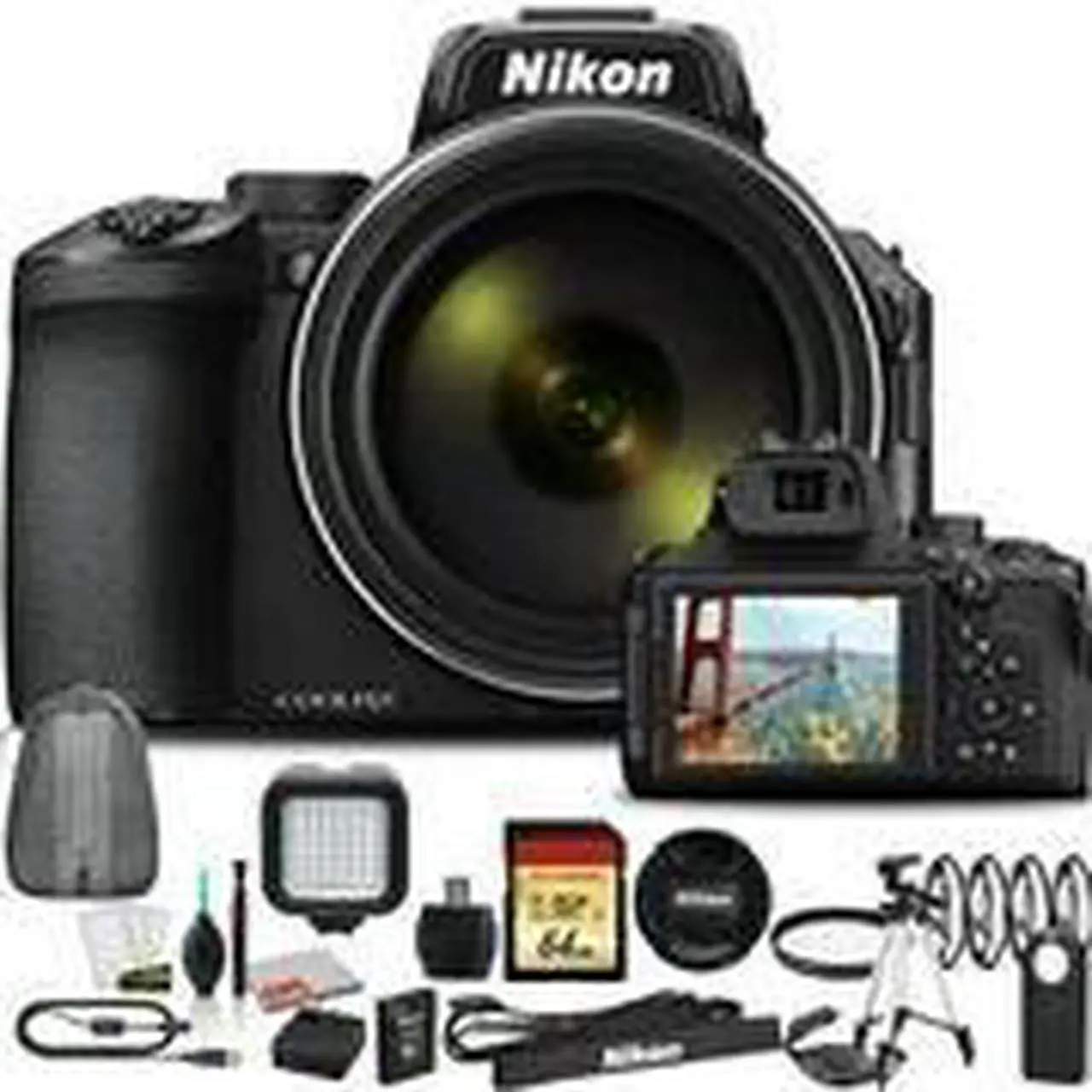 Alt view image 2 of 3 - Nikon COOLPIX P950 Camera - Kit with Bag + LED Light + More (International Model)