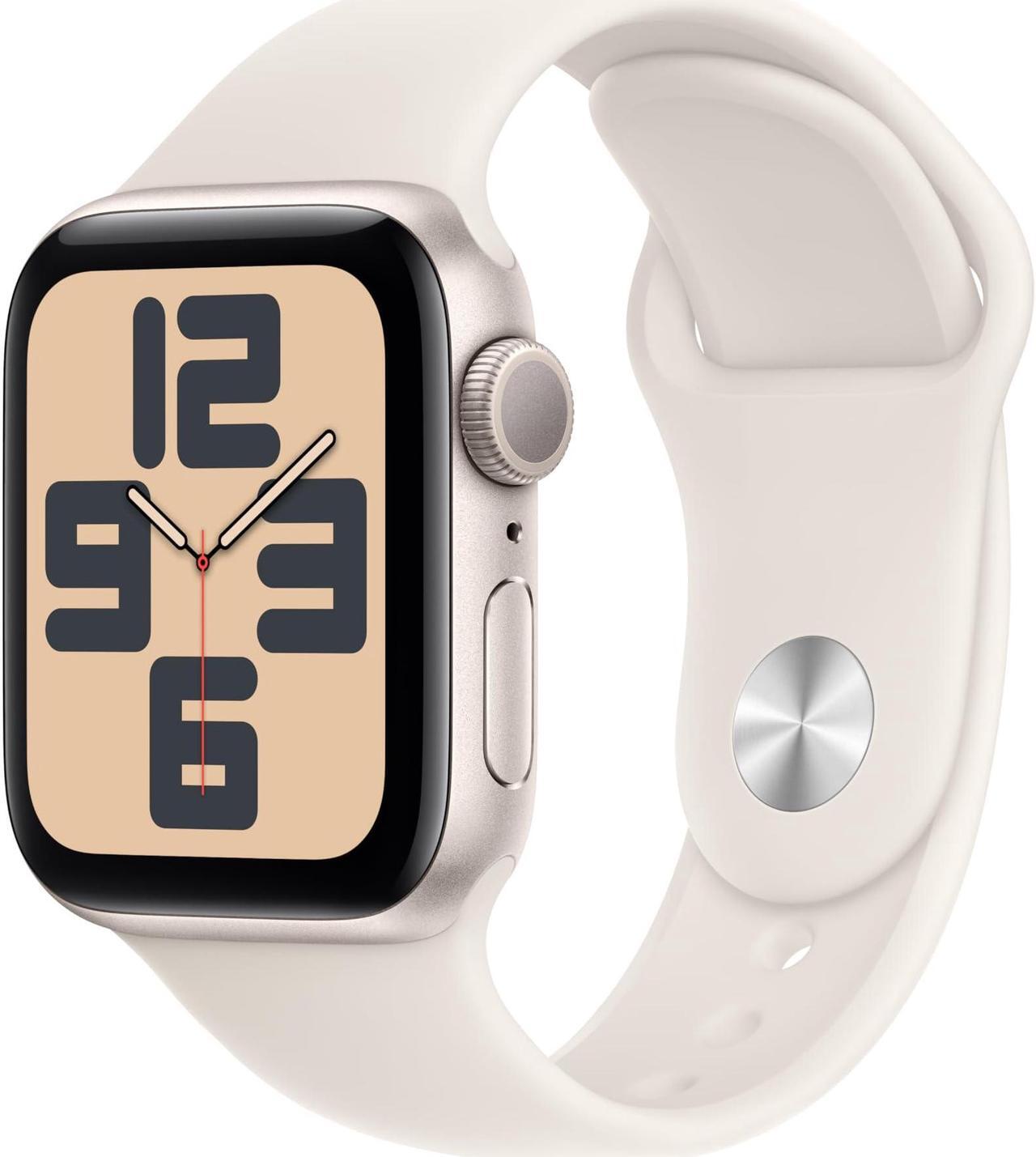 Main image of Apple Watch SE (2nd Gen) [GPS 40mm] Smartwatch with Starlight Aluminium Case with Starlight Sport Band M/L. Fitness and Sleep Trackers, Crash Detection, Heart Rate Monitor, Retina Display