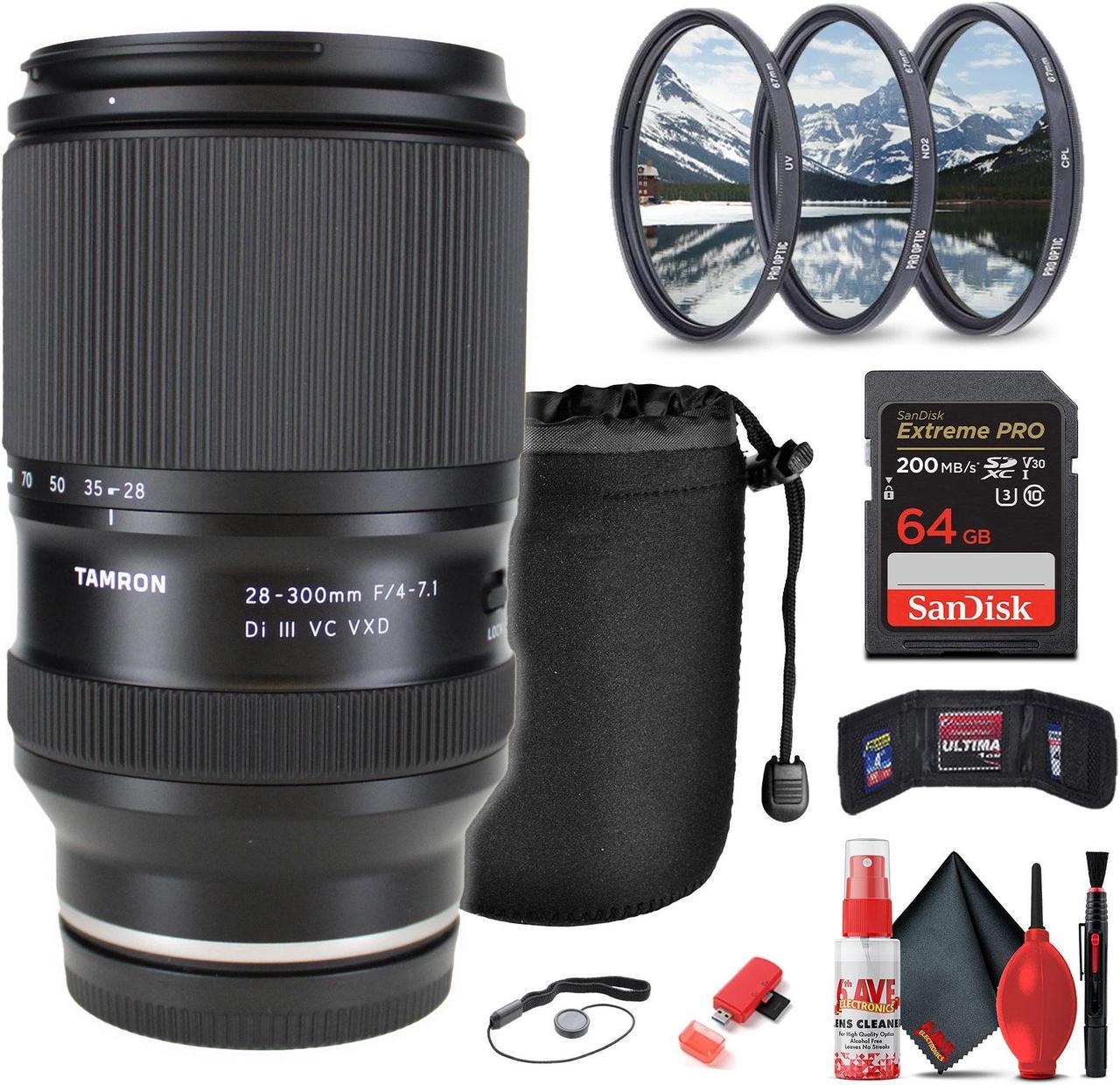 Main image of Tamron 28-300mm f/4-7.1 Di III VC VXD Lens for Sony E Bundle