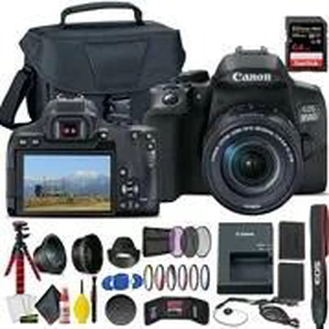 Alt view image 2 of 3 - Canon EOS 850D / Rebel T8i DSLR Camera With 18-55mm Lens + Extra Lenses & Battery Bundle