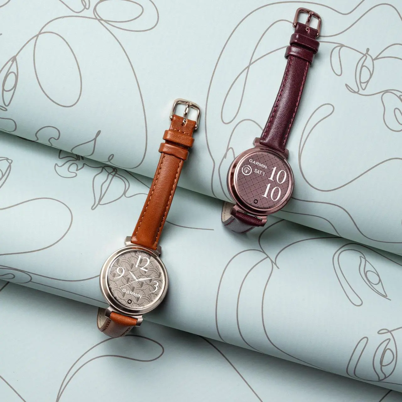 Alt view image 2 of 4 - Garmin Lily 2 Classic, Small and Stylish Smartwatch Cream Gold with Tan Bundle