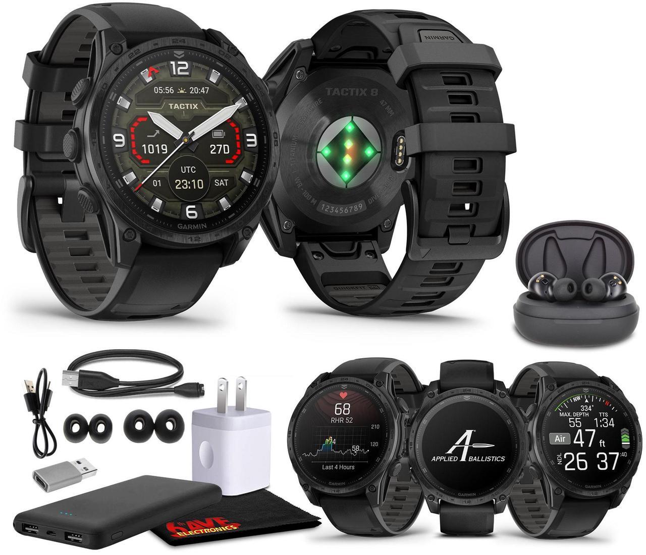 Main image of Garmin tactix 8 47mm, AMOLED Display, Premium Tactical GPS Smartwatch, Includes Applied Ballistics Ultralight Solver