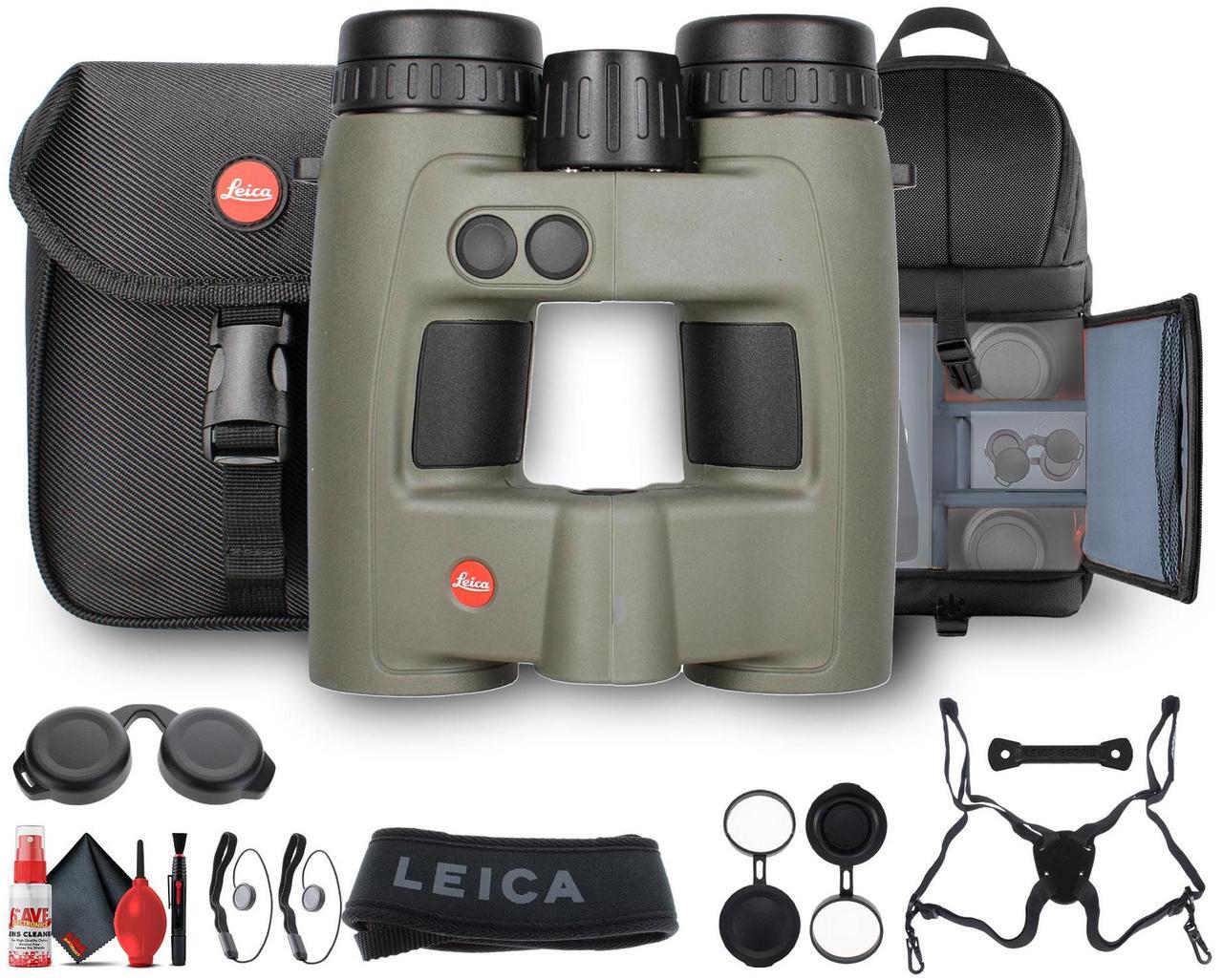 Main image of Leica 10x32 Geovid Pro Rangefinder Rugged Binoculars 2024 (Olive Green) - Bundle
