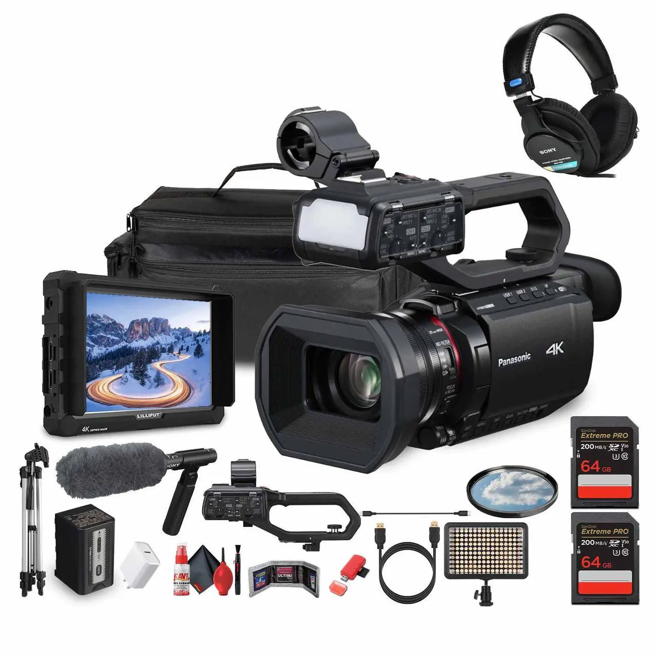 Main image of Panasonic HC-X2100 UHD 4K 3G-SDI/HDMI Pro Lightweight Camcorder with 24x Zoom - Bundle