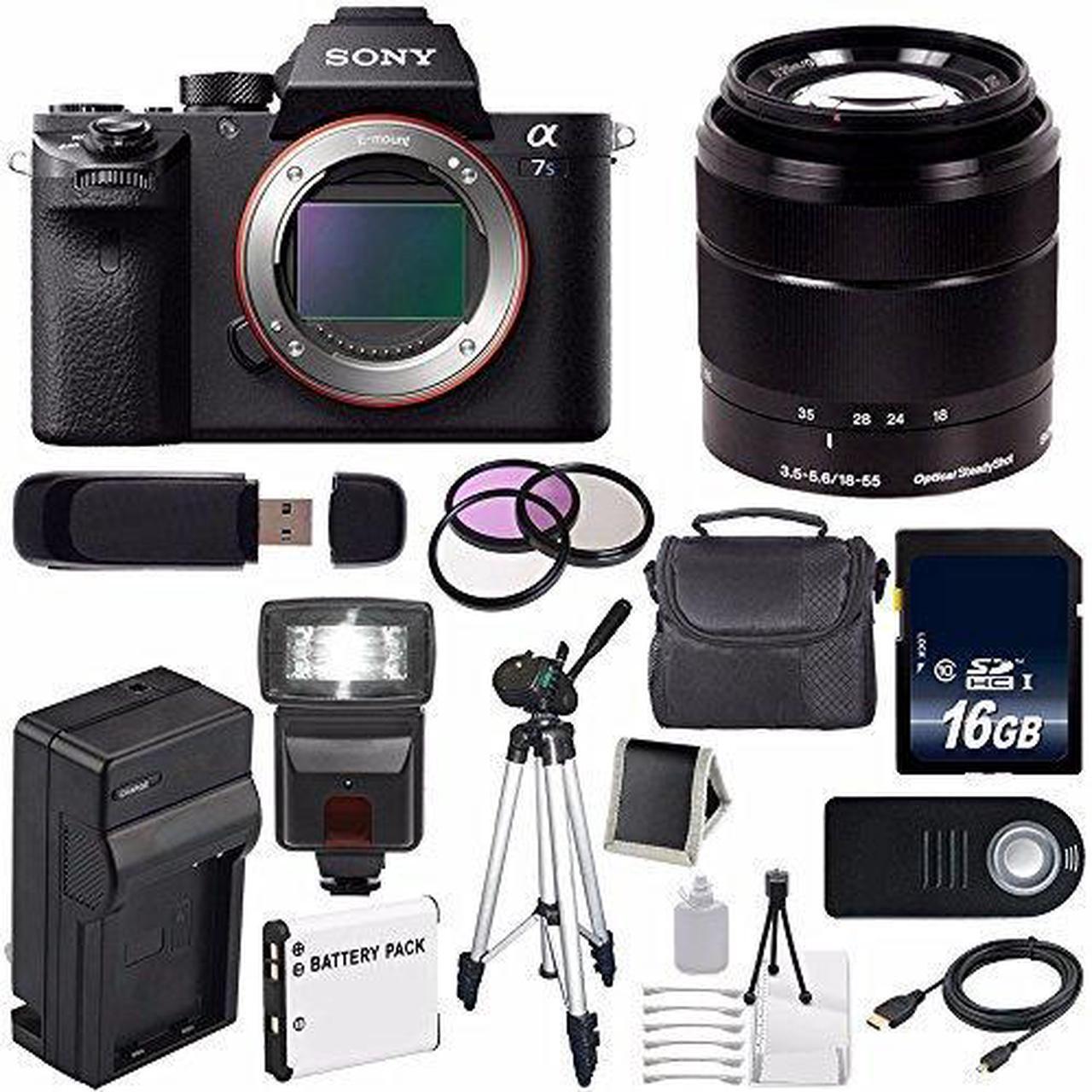 Alt view image 2 of 2 - Sony Alpha a7S II a7S Mark II a7SII ILCE7SM2/B Mirrorless Digital Camera (International Model) + Sony E-Mount SEL 18-55m