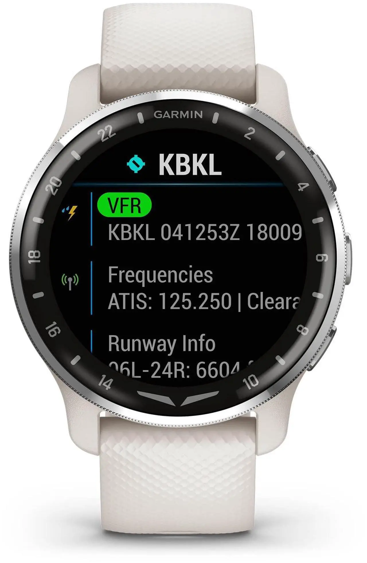 Alt view image 10 of 10 - Garmin D2 Air X10 Touchscreen Aviator Smartwatch with GPS -Silver /Ivory)