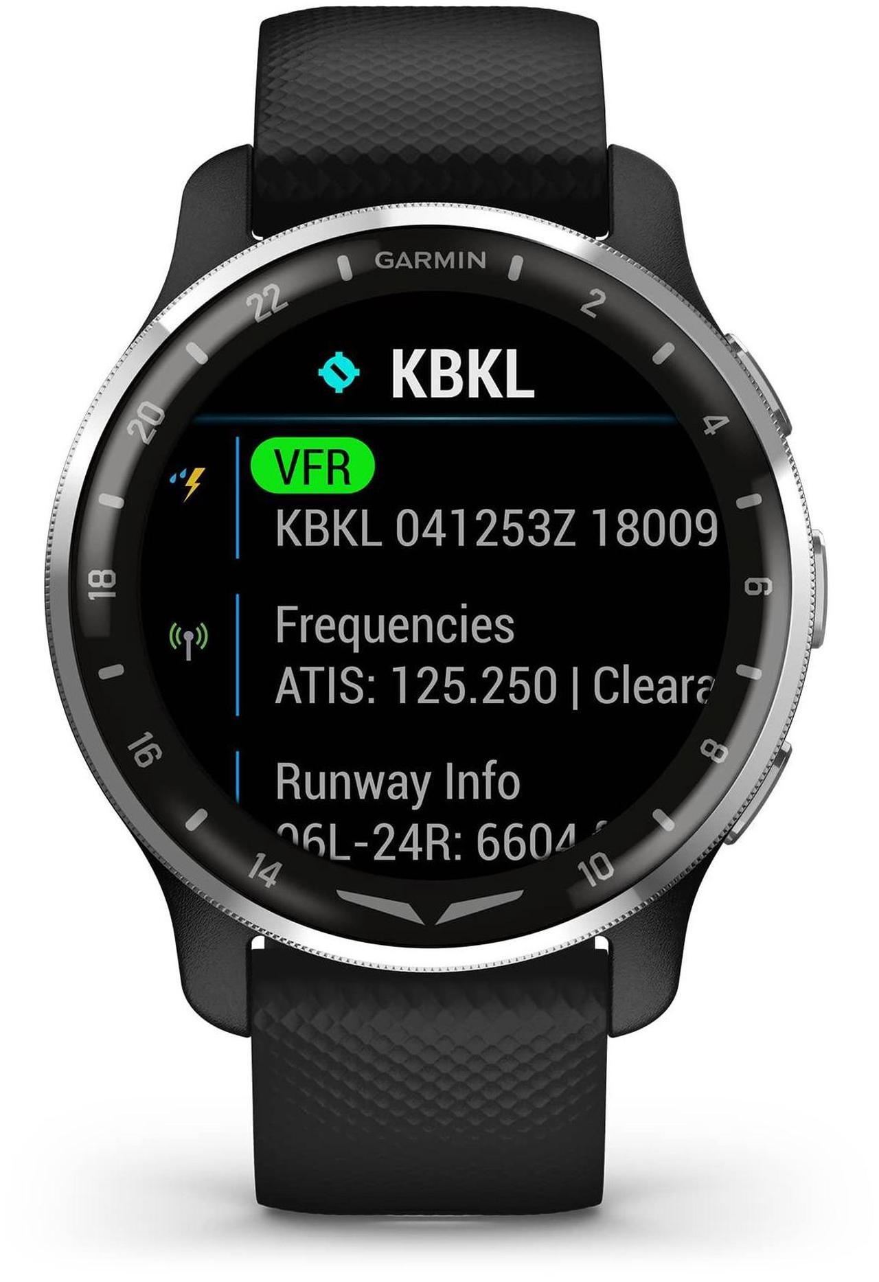 Alt view image 9 of 10 - Garmin D2 Air X10 Aviator Smartwatch (Black/Silver)