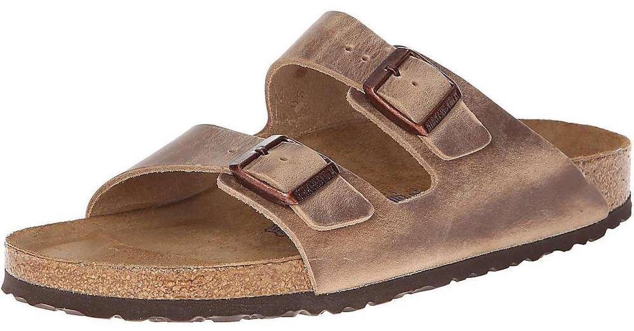Main image of Birkenstock Men's Arizona Soft Footbed Sandals, Tobacco, Brown, 6 Medium US