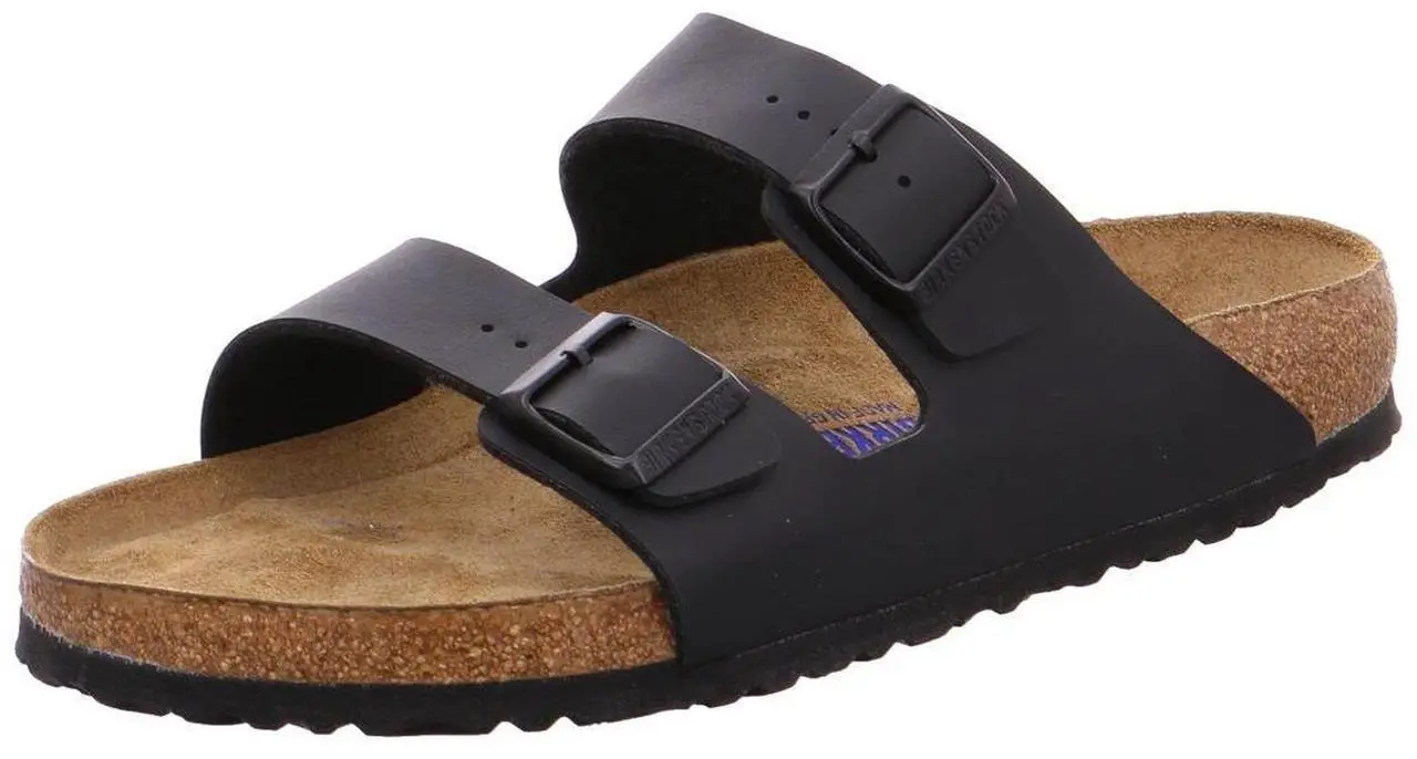 Main image of Birkenstock Arizona Soft Footbed Unisex Suede Sandal, Black Birko-Flor, 11-11.5 Women/9-9.5 Men