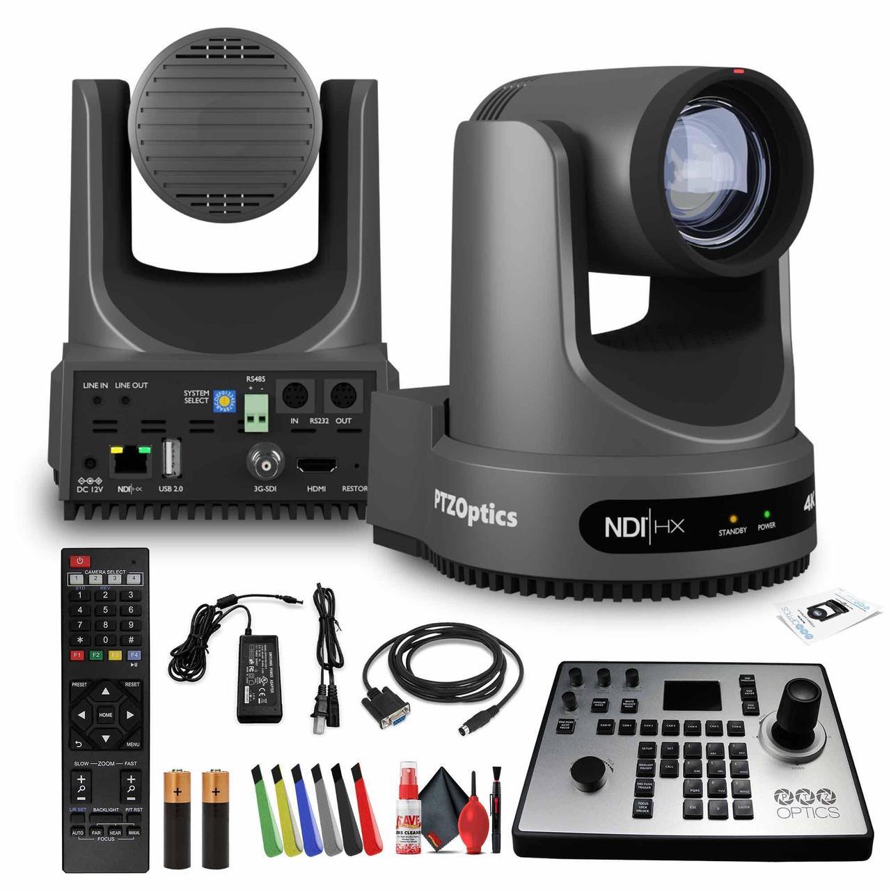 Main image of PTZOptics Move 4K PTZ Camera with 12x Zoom (Gray) (PT12X-4K-GY-G3) + PT-JOY-G4 Controller