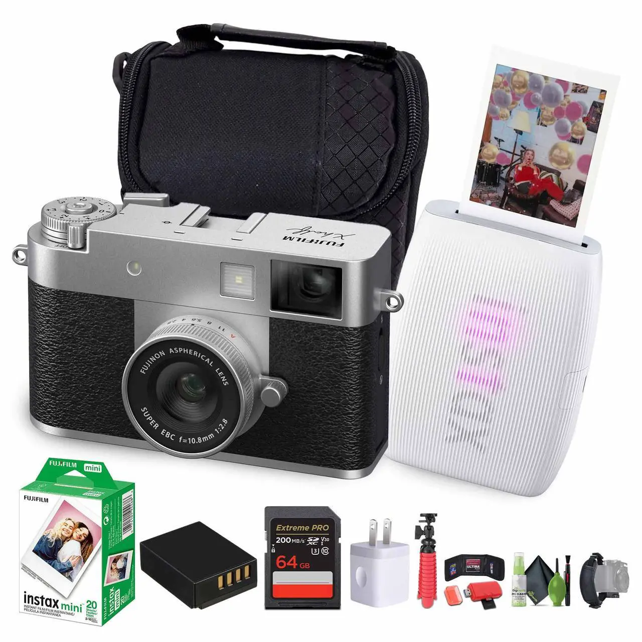 Main image of FUJIFILM X Digital Camera (Silver), MINI LINK 3 Smartphone Printer(Clay White)