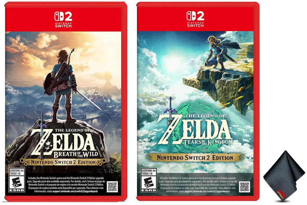 Main image of Nintendo The Legend of Zelda: Tears of the Kingdom + Nintendo The Legend of Zelda: Breath of the Wild for Nintendo Switch 2 Edition + Microfiber Cleaning Cloth