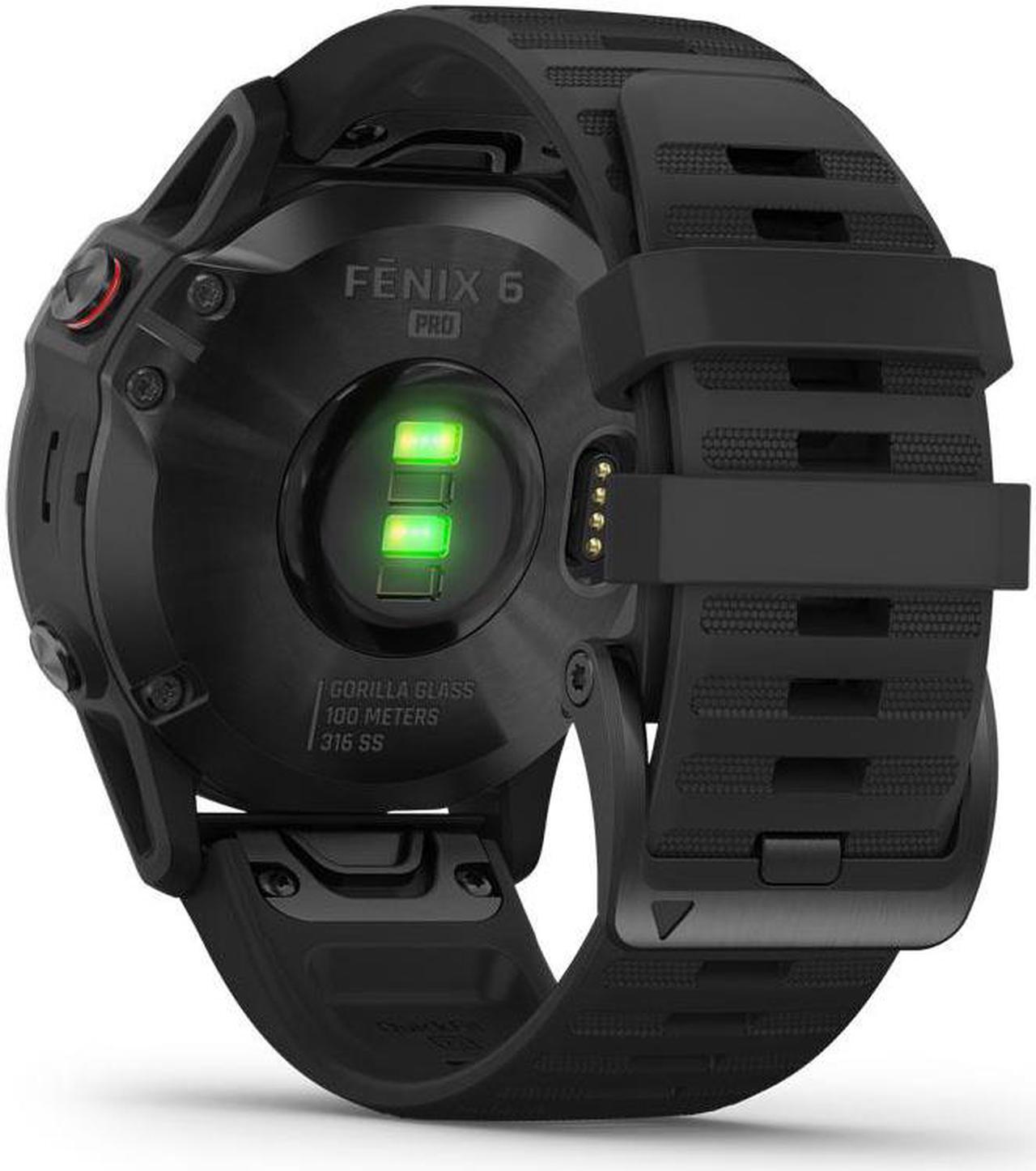 Alt view image 6 of 20 - Garmin Fenix 6 Pro, Premium Multisport GPS Watch, -Black with Black Band - (010-02158-01)