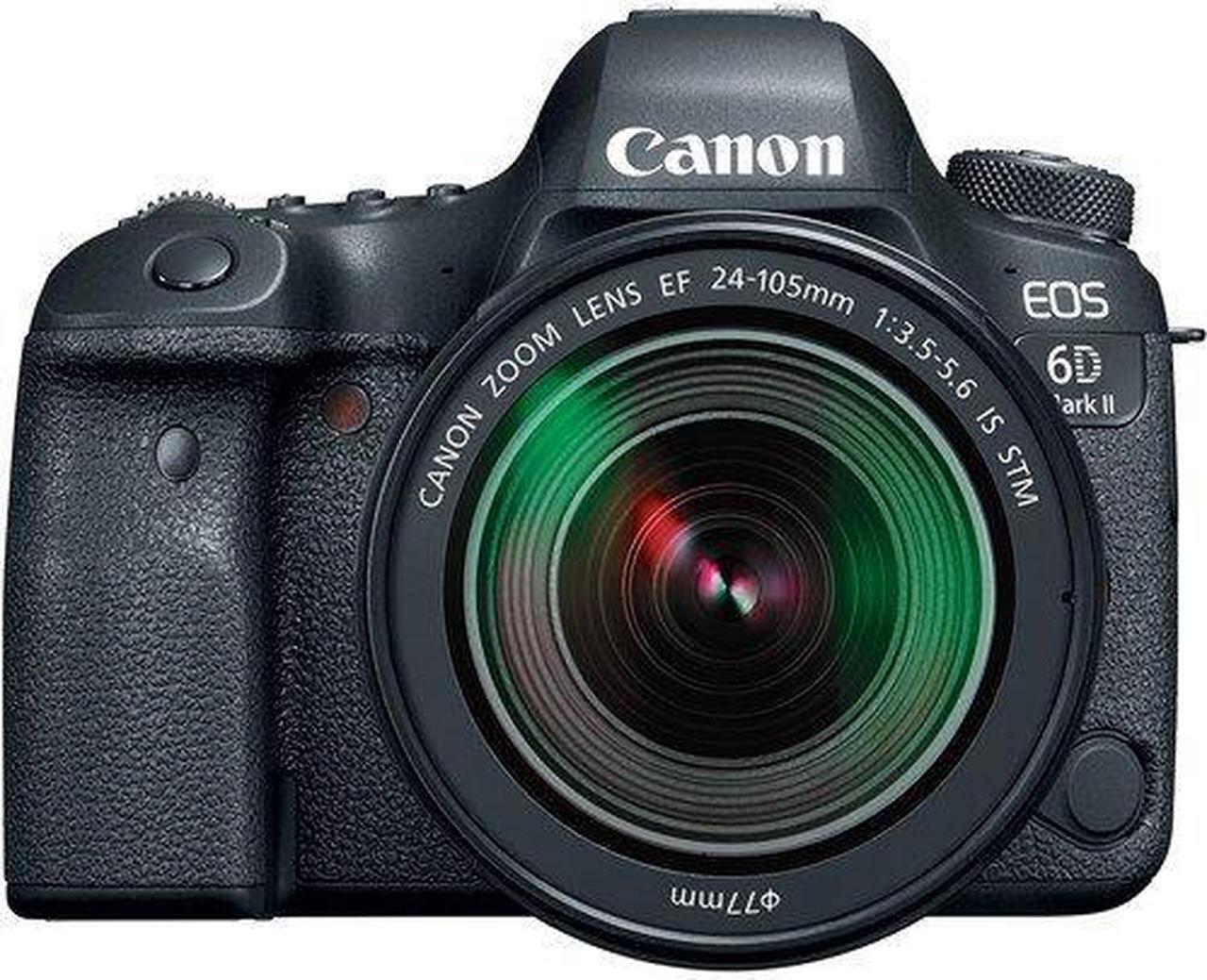 Alt view image 4 of 4 - Canon EOS 6D Mark II DSLR Camera with 24-105mm f/3.5-5.6 Lens (International Model) (1897C021) W/Bag, Extra Battery, LED