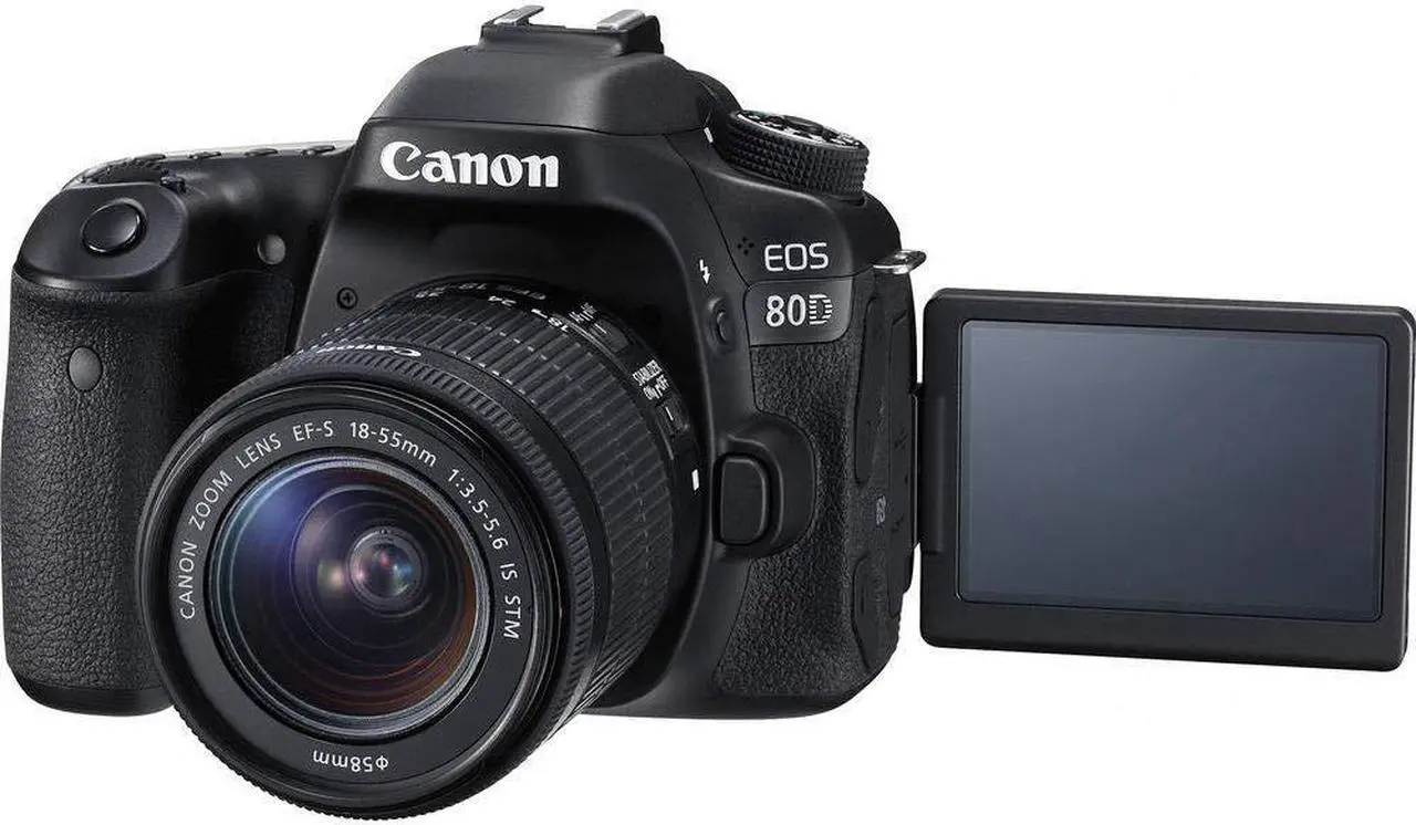 Alt view image 4 of 4 - Canon EOS 80D DSLR Camera with 18-55mm Lens (Intl Model) Base Bundle