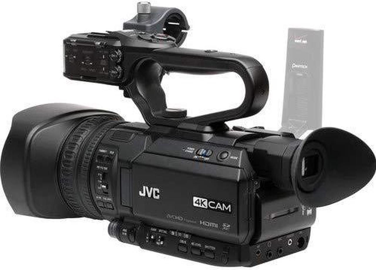 Alt view image 3 of 7 - JVC GY-HM250 UHD 4K Streaming Camcorder with Built-in Lower-Thirds Graphics - Starter Bundle