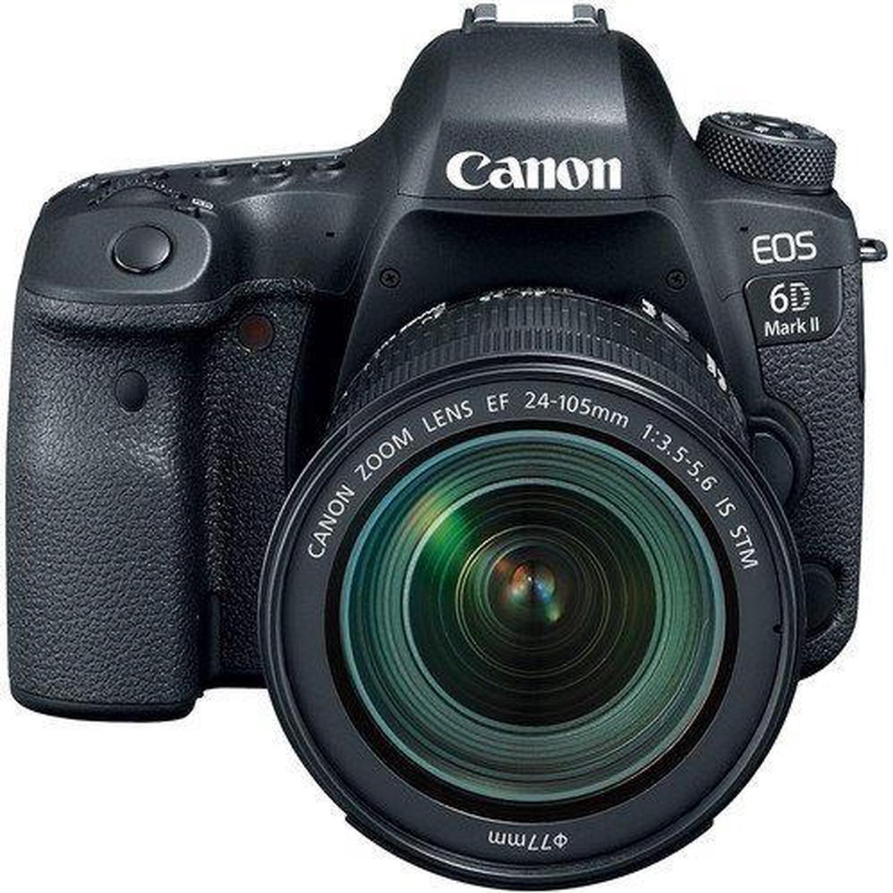 Alt view image 3 of 4 - Canon EOS 6D Mark II DSLR Camera with 24-105mm f/3.5-5.6 Lens (International Model) (1897C021) W/Bag, Extra Battery, LED