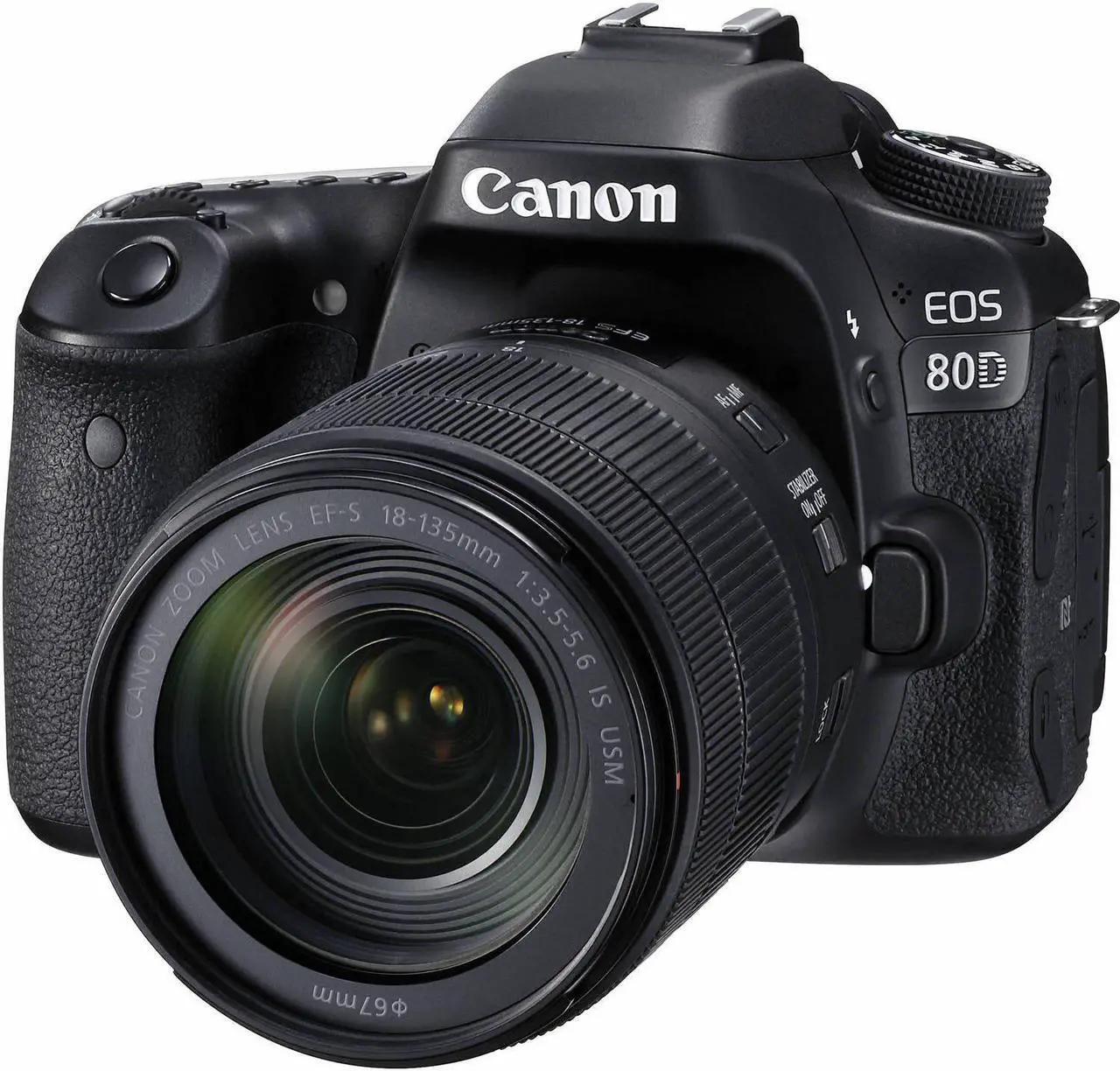 Alt view image 2 of 4 - Canon EOS 80D DSLR Camera with 18-135mm is STM Lens & 75-300mm III Lens + Flexible Tripod + UV Protection Filter + Professional Case + Card Reader - Intl Model