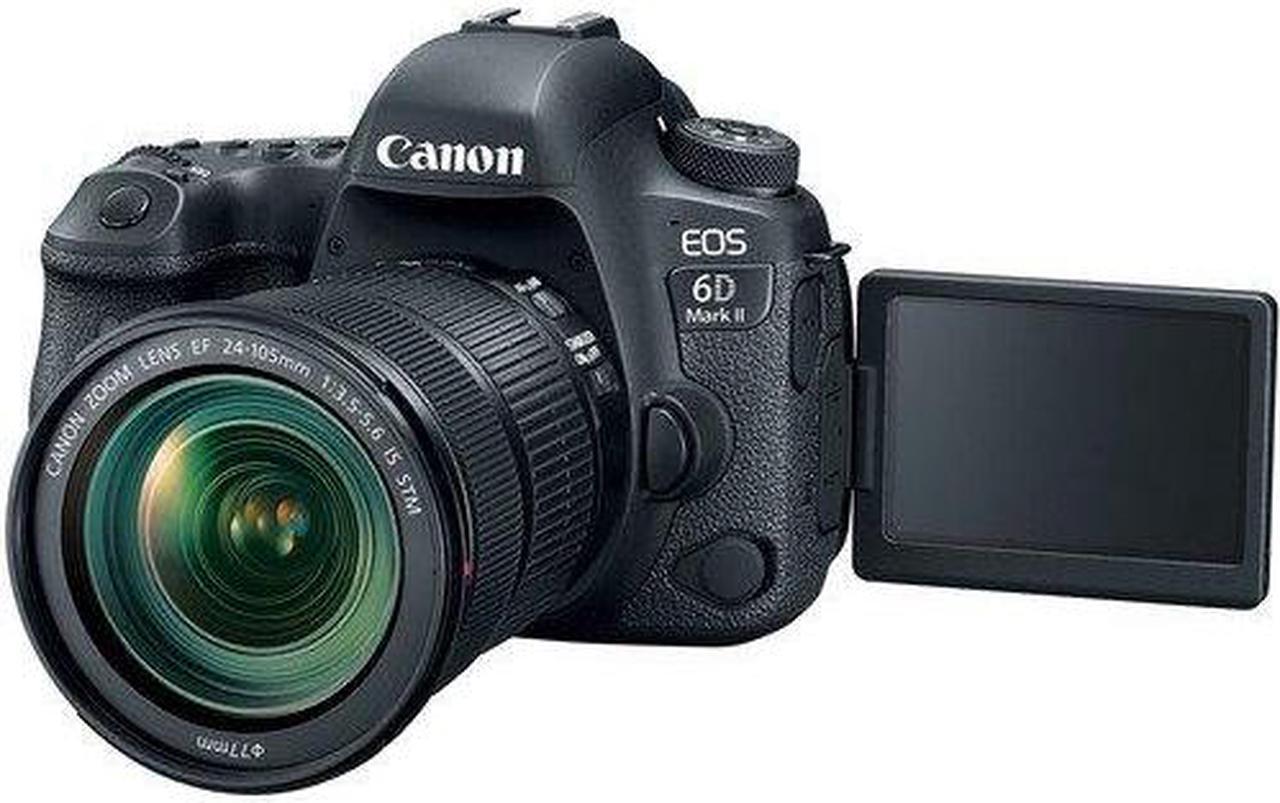 Alt view image 2 of 4 - Canon EOS 6D Mark II DSLR Camera with 24-105mm f/3.5-5.6 Lens (International Model) (1897C021) W/Bag, Extra Battery, LED