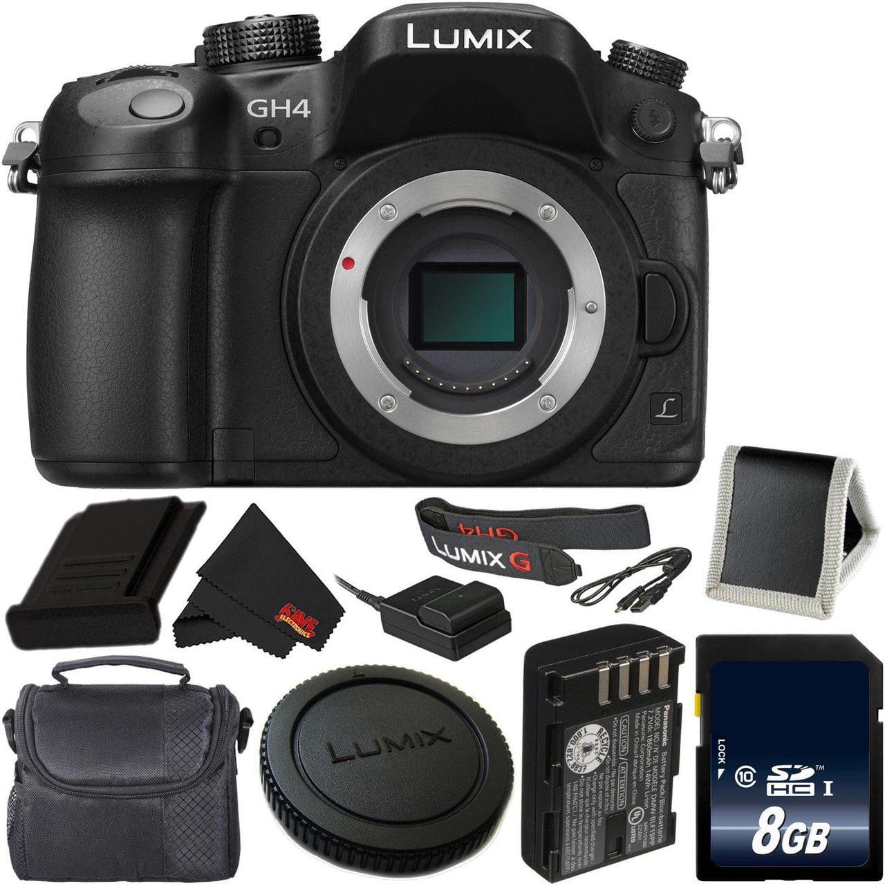 Main image of Panasonic DMC-GH4 Digital Camera International Model + 8GB SDHC Class 10 Memory Card + DMW-BLF19 Lithium Ion Battery + Memory Card Wallet + MicroFiber Cloth + Carrying Case Bundle