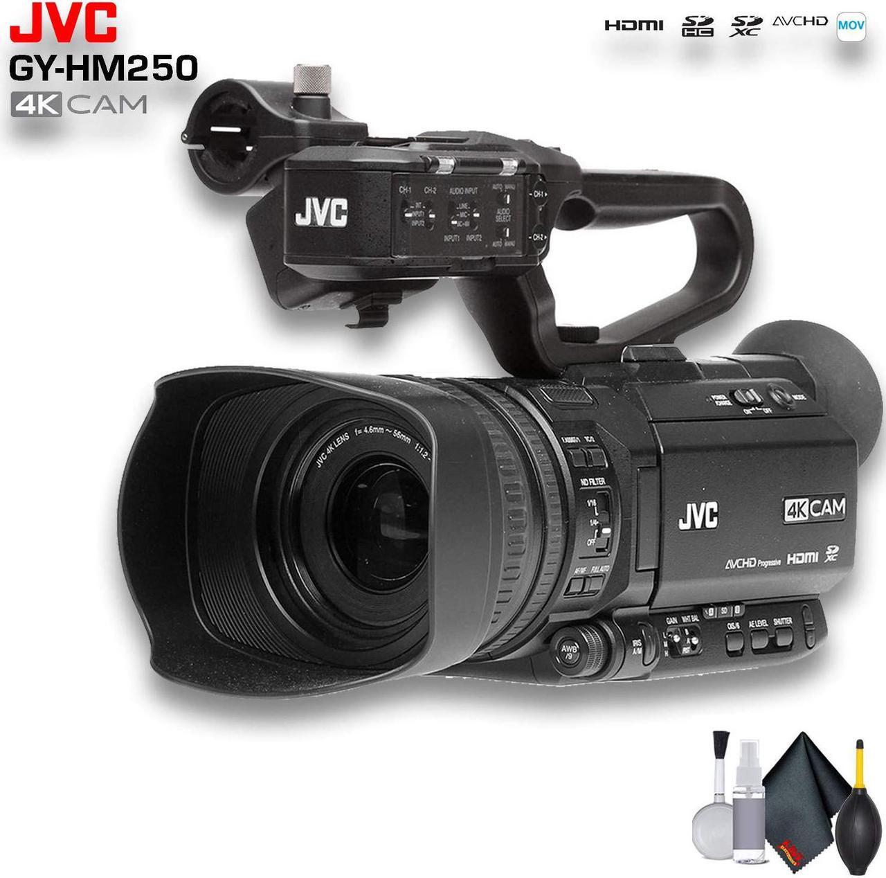 Main image of JVC GY-HM250 UHD 4K Streaming Camcorder with Built-in Lower-Thirds Graphics - Starter Bundle
