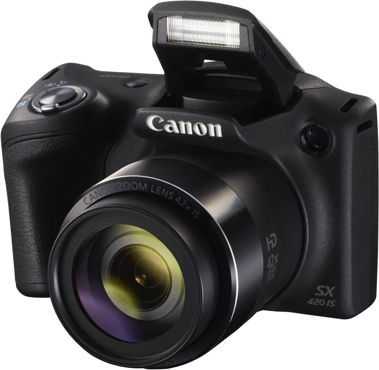 Alt view image 3 of 4 - Canon PowerShot SX420 is Digital Camera (Black) 1068C001 International Model + 8GB Memory Card + Carrying Case - Bundle