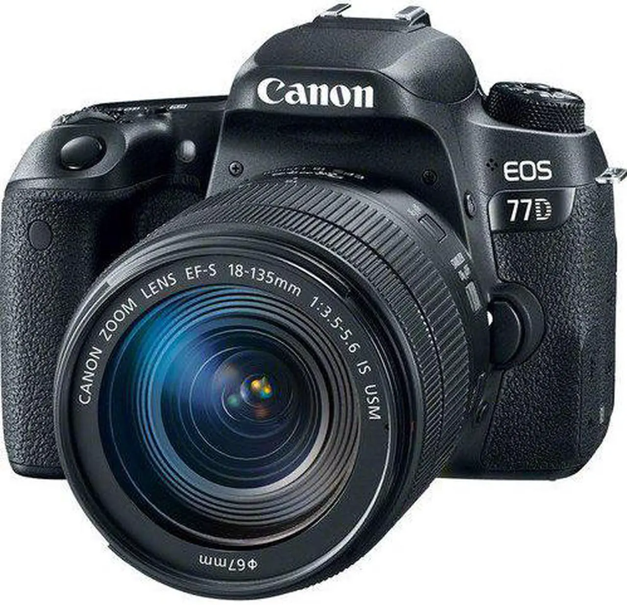 Alt view image 2 of 4 - Canon EOS 77D DSLR Camera with 18-135mm USM Lens (Intl Model) (1892C002) W/ Bag, Extra Battery, LED Light, Mic, Filters, Tripod, Monitor and More - Professional Bundle