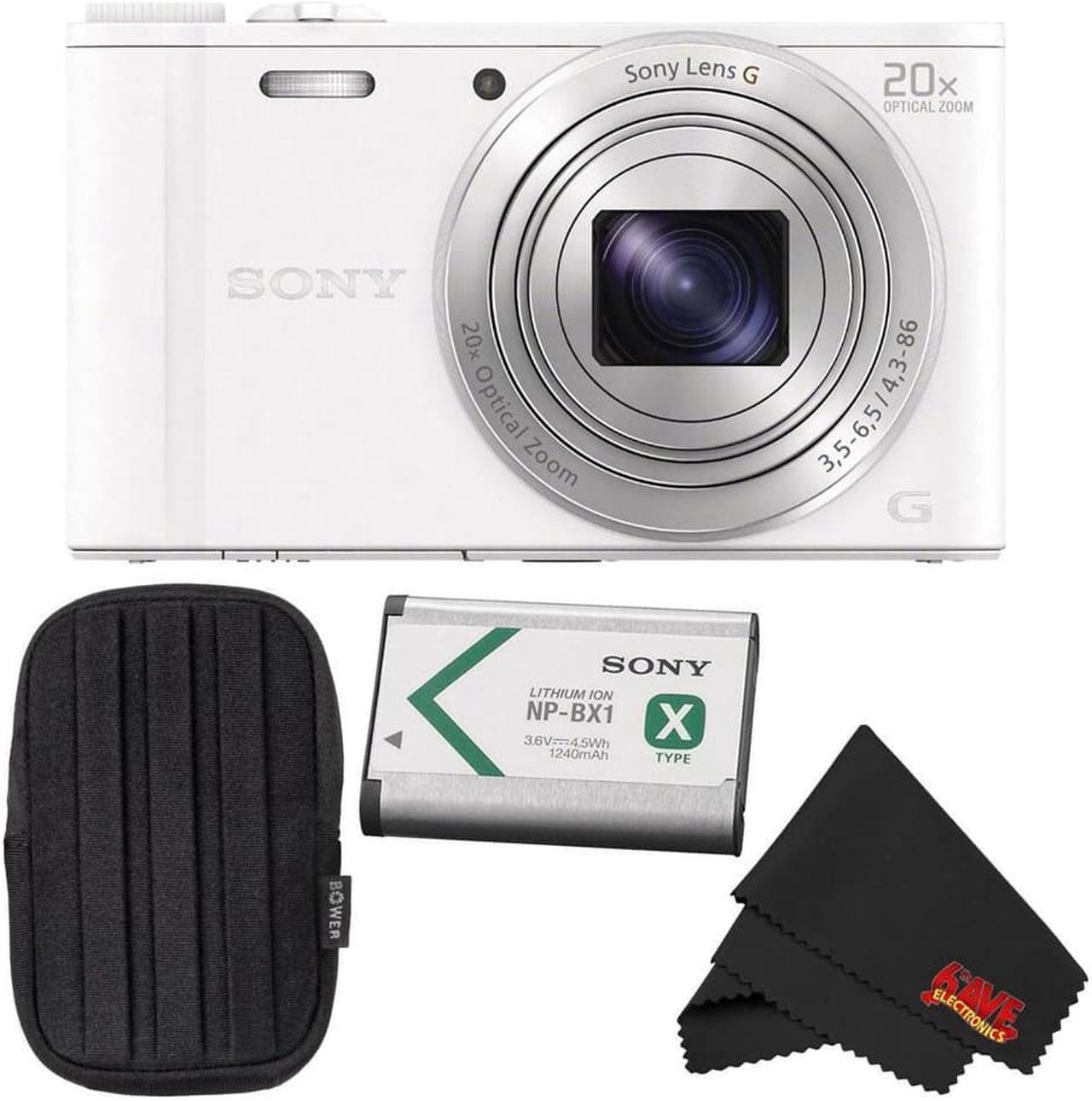 Main image of Sony Cyber-shot DSC-WX350 Point & Shoot Digital Camera (White) - Starter Bundle
