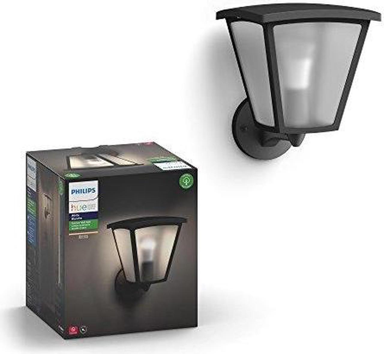 Main image of Hue White Inara Black Outdoor LED Wall Mount Sconce with Smart Wireless A19 Light Bulb