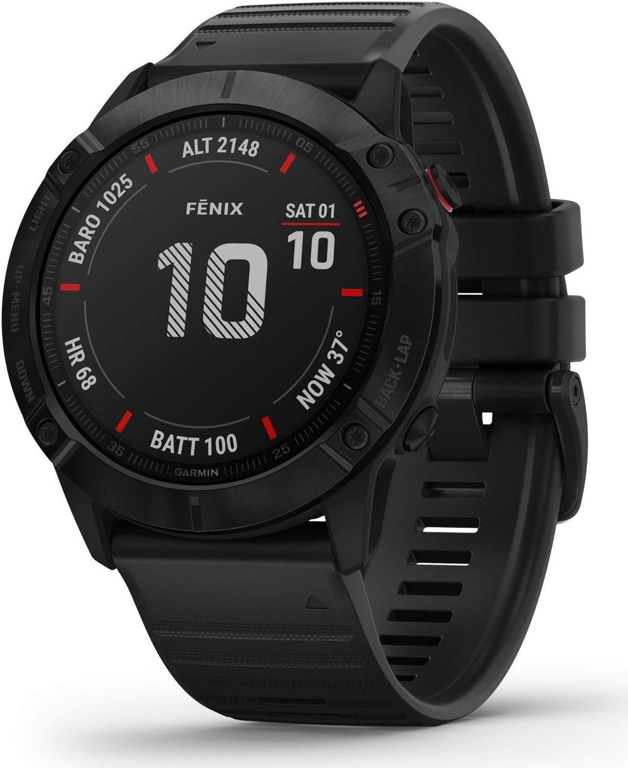 Alt view image 6 of 20 - Garmin Fenix 6X Pro, Premium Multisport GPS Watch, -Black with Black Band - (010-02157-00)