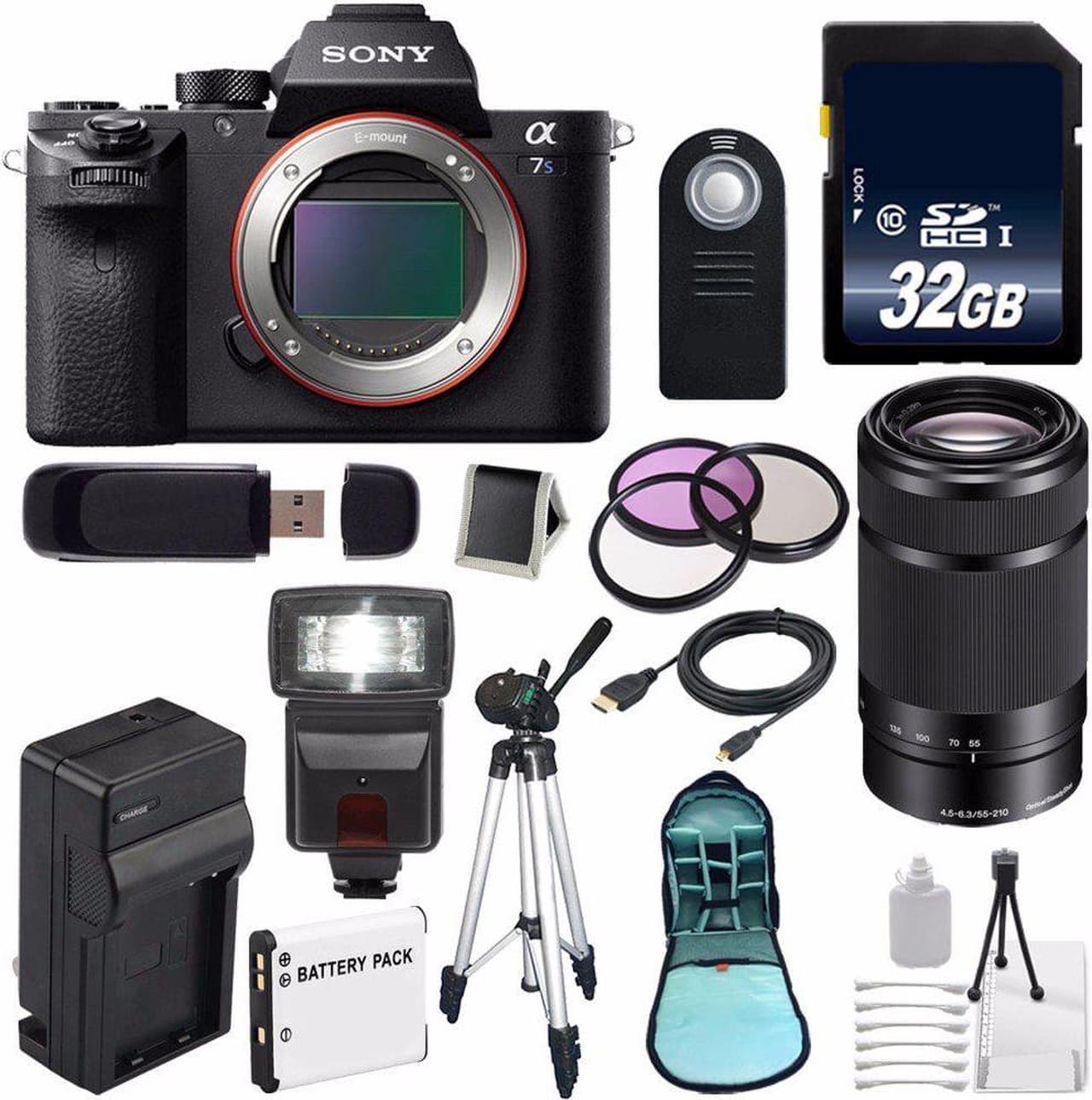 Main image of Sony Alpha a7S II a7S Mark II a7SII ILCE7SM2/B Mirrorless Digital Camera (International Model ) + Sony E 55-210mm f/4.5-6.3 OSS E-Mount Lens (Black) + 49mm Filter Kit 6AVE Bundle 112