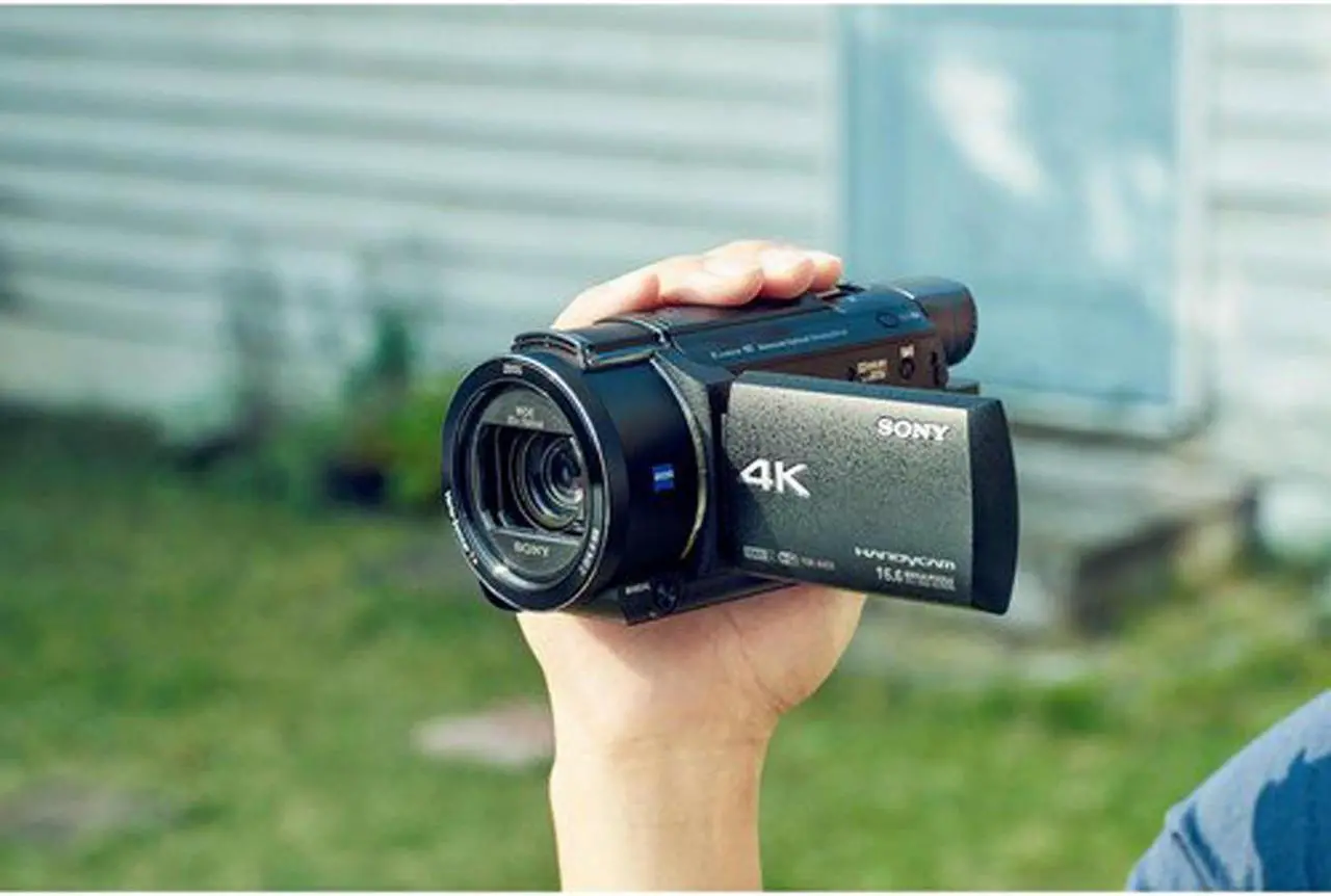 Alt view image 5 of 8 - Sony FDR-AX53 4K Ultra HD Handycam Camcorder (Intl Model) With Extra Battery, Case, Memory Card and More. - Starter Set