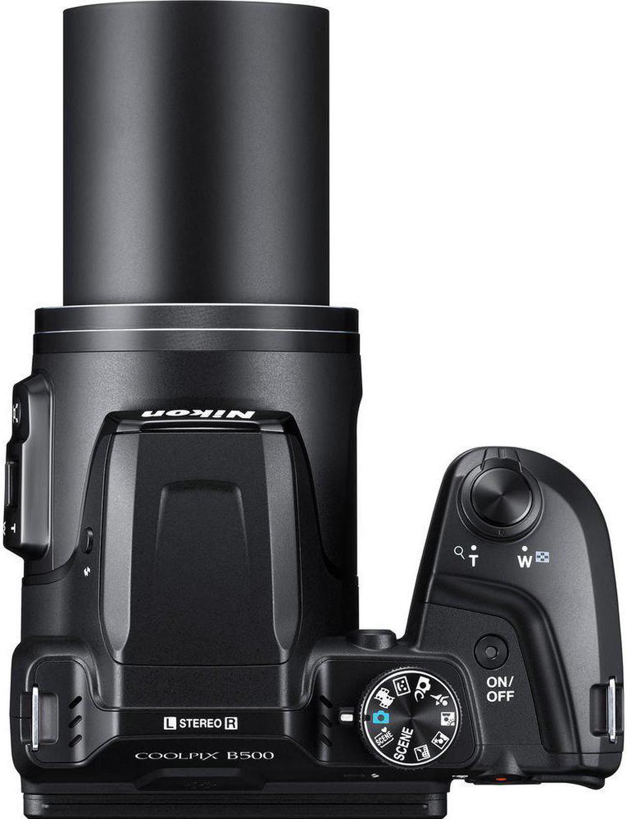 Alt view image 5 of 5 - Nikon COOLPIX B500 Digital Camera (Black) 16MP 40x Optical Zoom with Built-in NFC, WiFi & Bluetooth + Card Reader + Camera Case - (Intl Model)