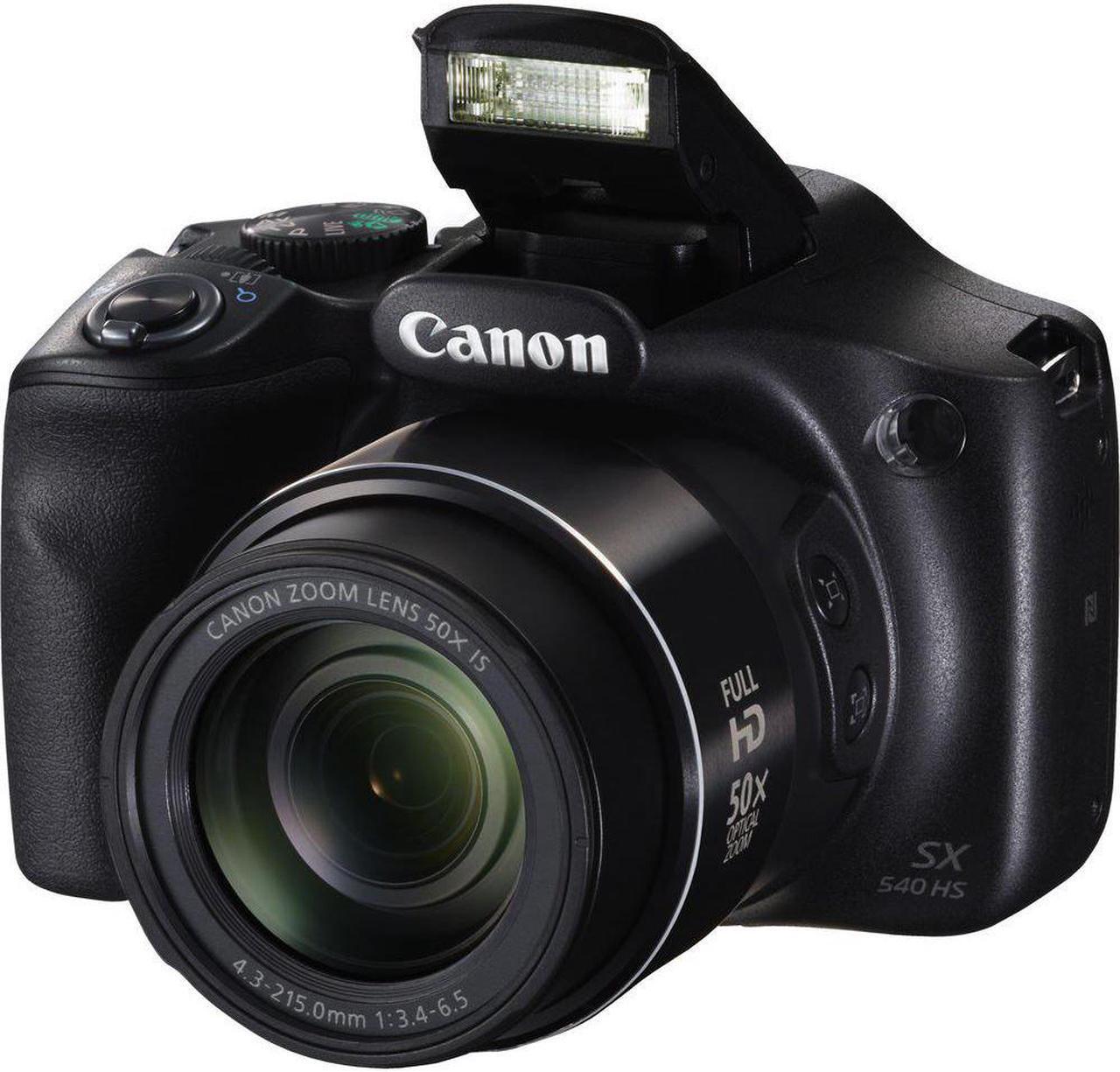 Alt view image 4 of 4 - Canon PowerShot SX540 HS Digital Point and Shoot Camera + Extra Battery + Digital Flash + Camera Case + 128GB Class 10 M