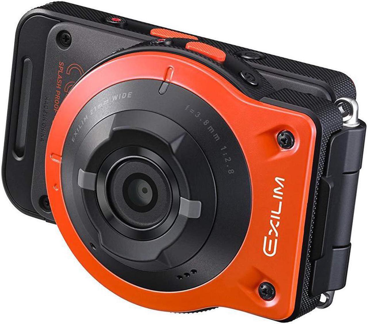 Alt view image 4 of 4 - CASIO EX-FR10 EXILIM Digital Action Camera 14.1 MP - Orange - USB Reader + Wallet - 32GB microSD - Cleaning Kit