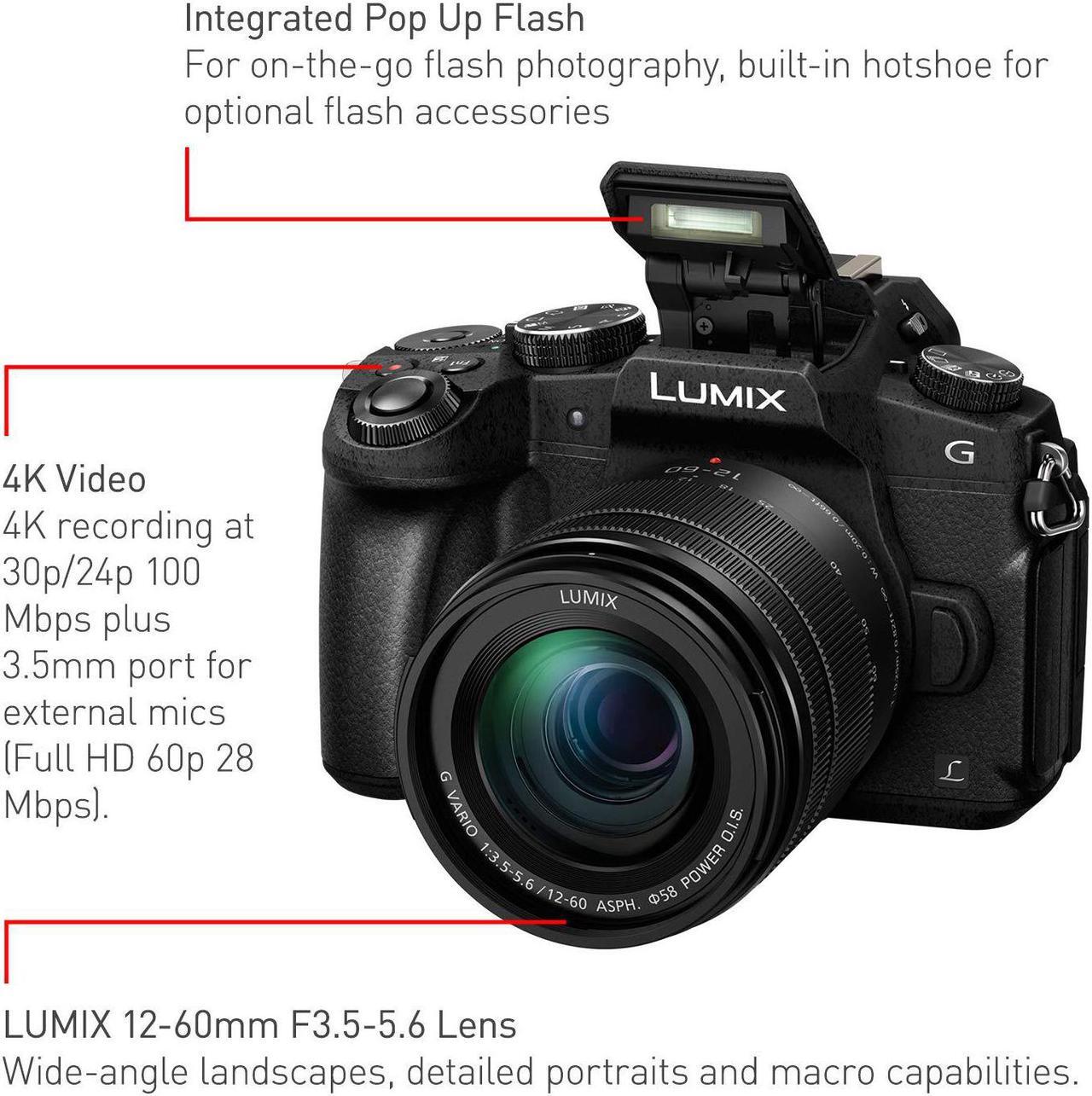 Alt view image 4 of 4 - PANASONIC LUMIX G85 4K Digital Camera, 12-60mm Power O.I.S. Lens, 16 Megapixel Mirrorless Camera, 5 Axis In-Body Dual Im
