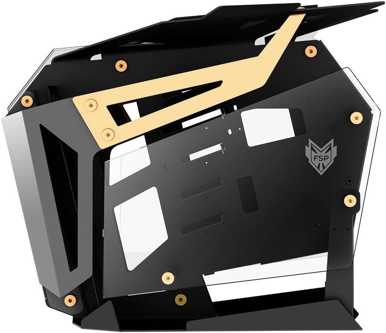 Alt view image 4 of 5 - FSP Gaming/ Streaming Case ETAX/ ATX/ Mini- ITX, Dual-System, Open Frame PC Computer with 2 Tempered Glass Panels, Aluminum Case, & ARGB Center Light Bar ( CMT710 )