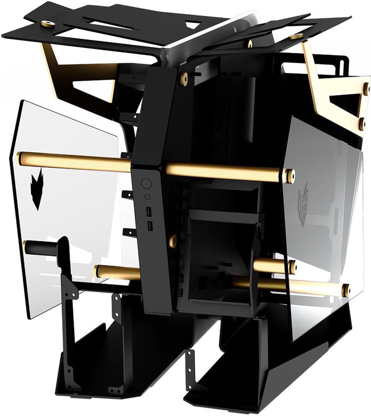 Alt view image 3 of 5 - FSP Gaming/ Streaming Case ETAX/ ATX/ Mini- ITX, Dual-System, Open Frame PC Computer with 2 Tempered Glass Panels, Aluminum Case, & ARGB Center Light Bar ( CMT710 )