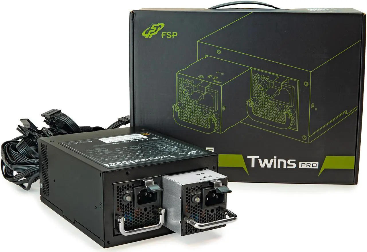 Main image of FSP Twins Pro ATX PS2 1+1 Dual Module 500W Efficiency Greater than 90% Hot-swappable Redundant Digital Power Supply with Guardian Monitor Software (Twins Pro 500)