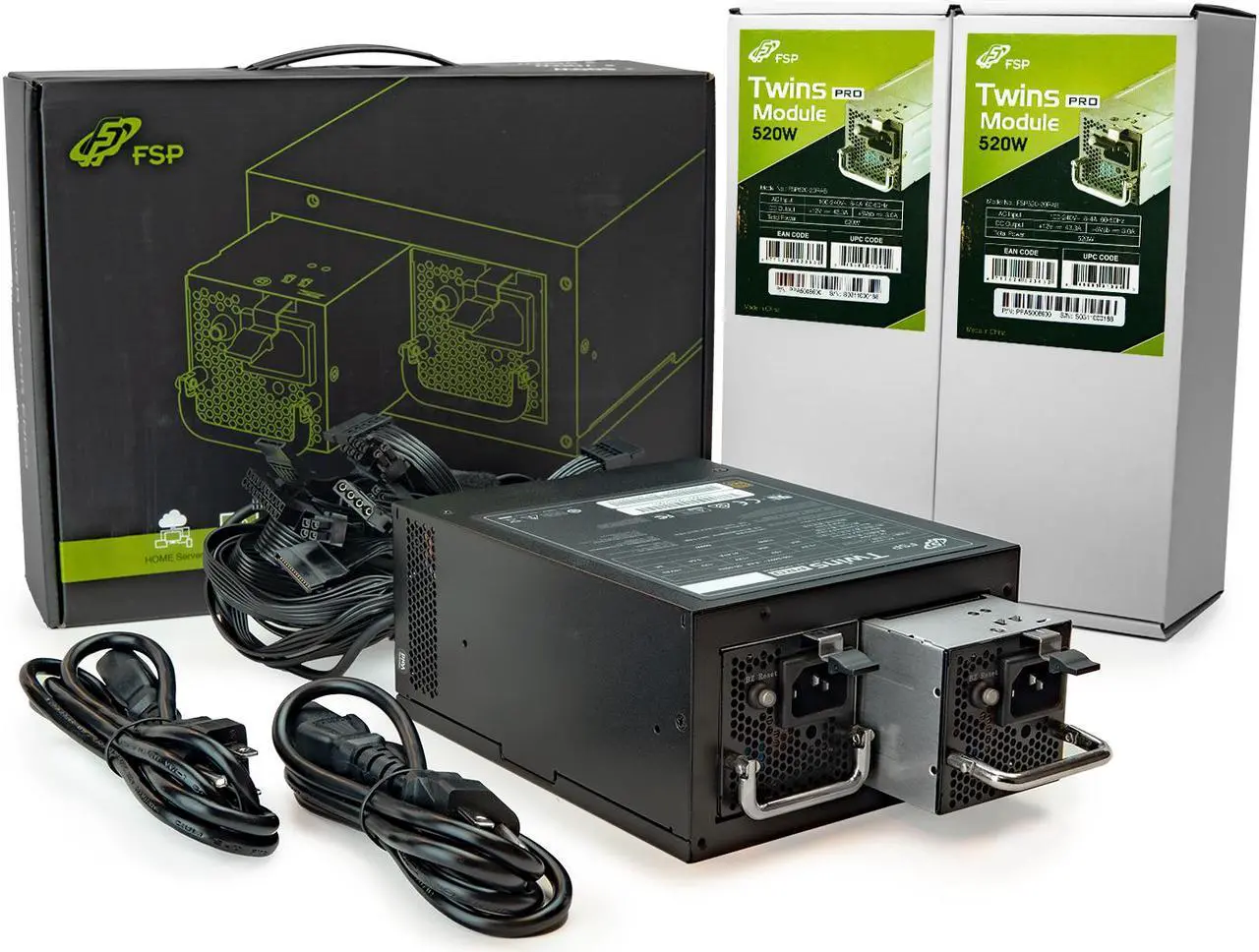 Alt view image 4 of 13 - FSP Twins Pro ATX PS2 1+1 Dual Module 500W Efficiency Greater than 90% Hot-swappable Redundant Digital Power Supply with Guardian Monitor Software (Twins Pro 500)