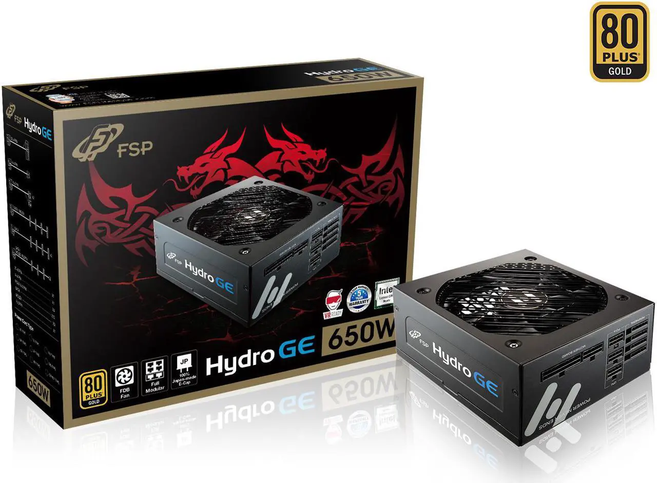 Main image of FSP Hydro GE 650W 80 PLUS Gold Certified Full Modular ATX12V / EPS12V Active PFC Power Supply (HGE650M)