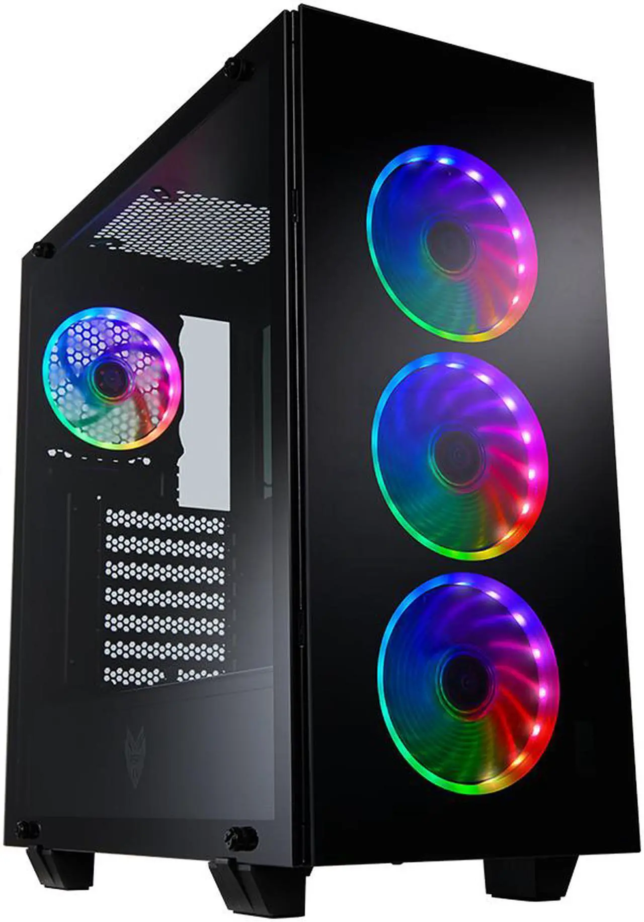 Main image of FSP ATX Mid Tower PC Computer Gaming Case with 3 Translucent Tempered Glass Panels and 4 ARGB Fans (CMT510 Plus)