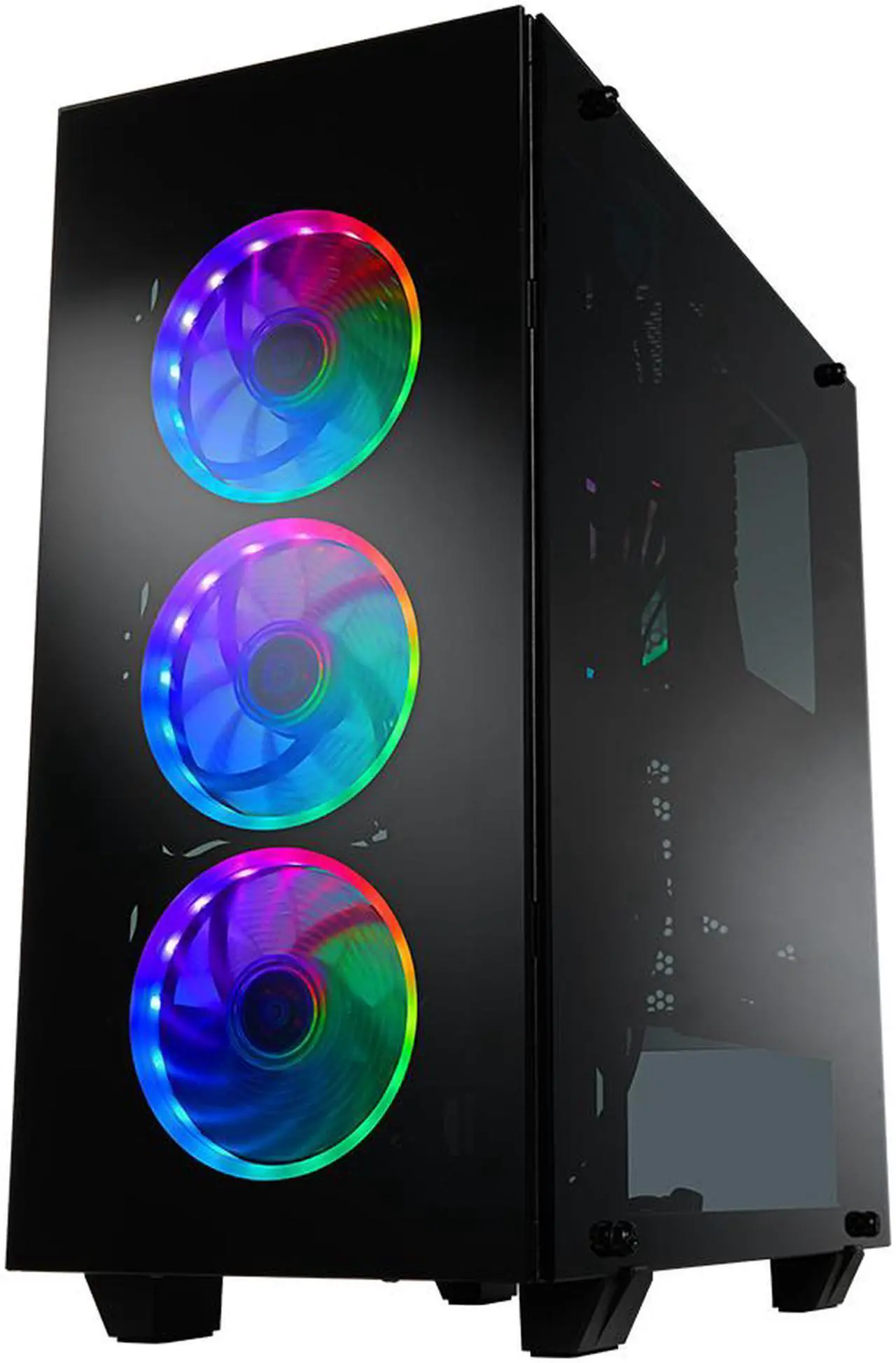 Alt view image 2 of 6 - FSP ATX Mid Tower PC Computer Gaming Case with 3 Translucent Tempered Glass Panels and 4 ARGB Fans (CMT510 Plus)