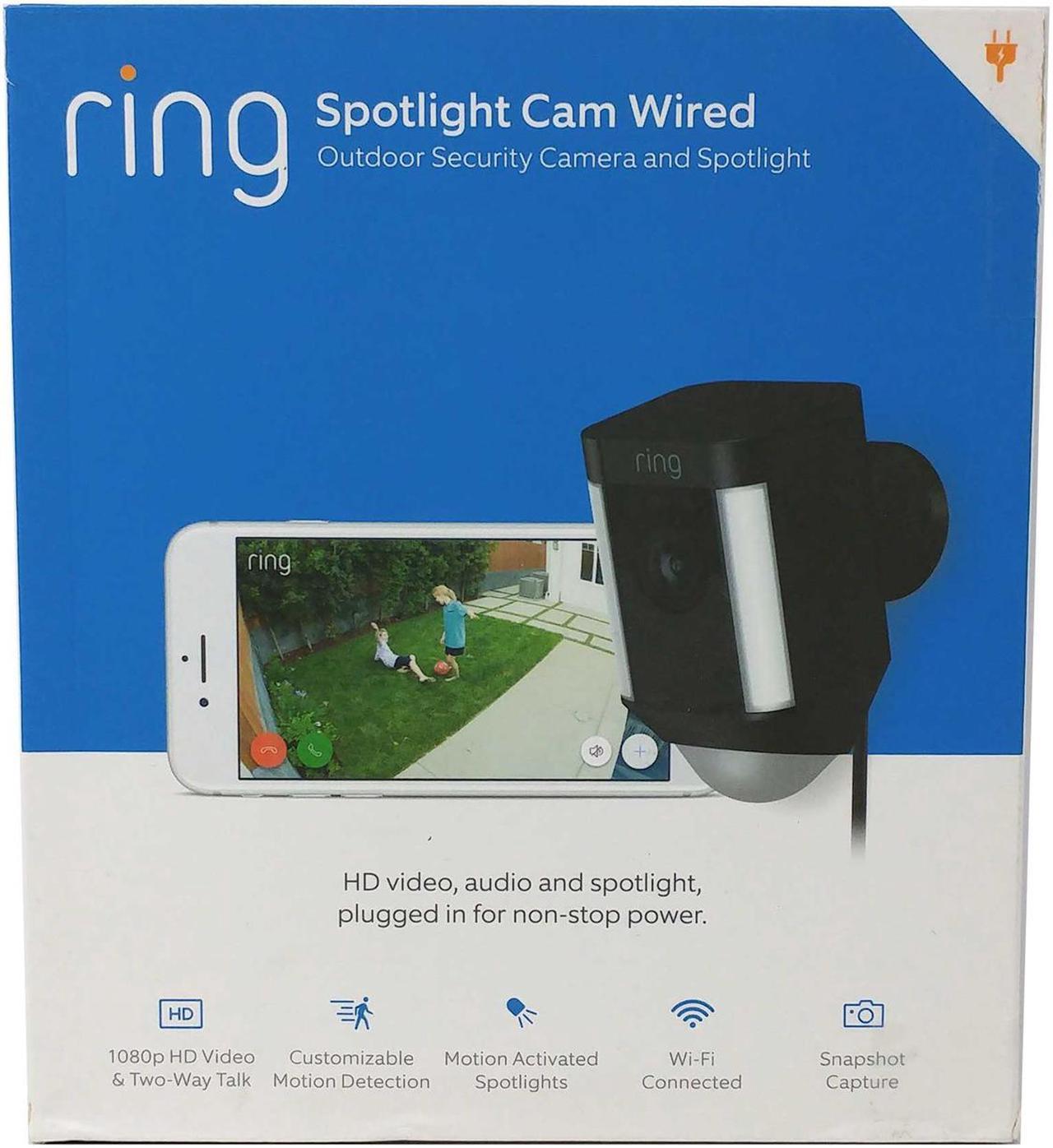 Alt view image 20 of 20 - Ring Spotlight Cam Wired, HD Two Way Talk Security Camera Black