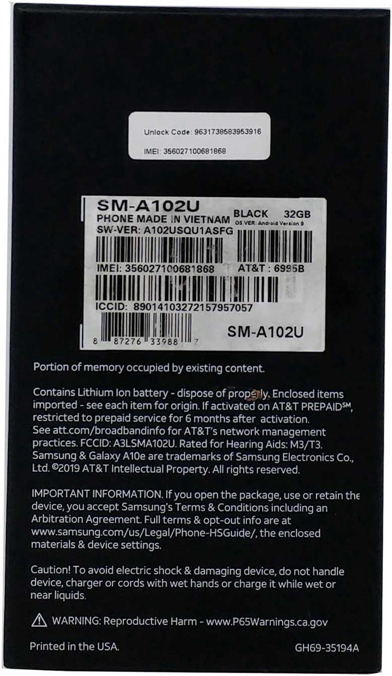 Alt view image 3 of 7 - Samsung Galaxy A10E SM-A102U 32GB / 2GB RAM GSM Unlocked 5.83 in PLS IPS Display 8MP Camera Smartphone - Black