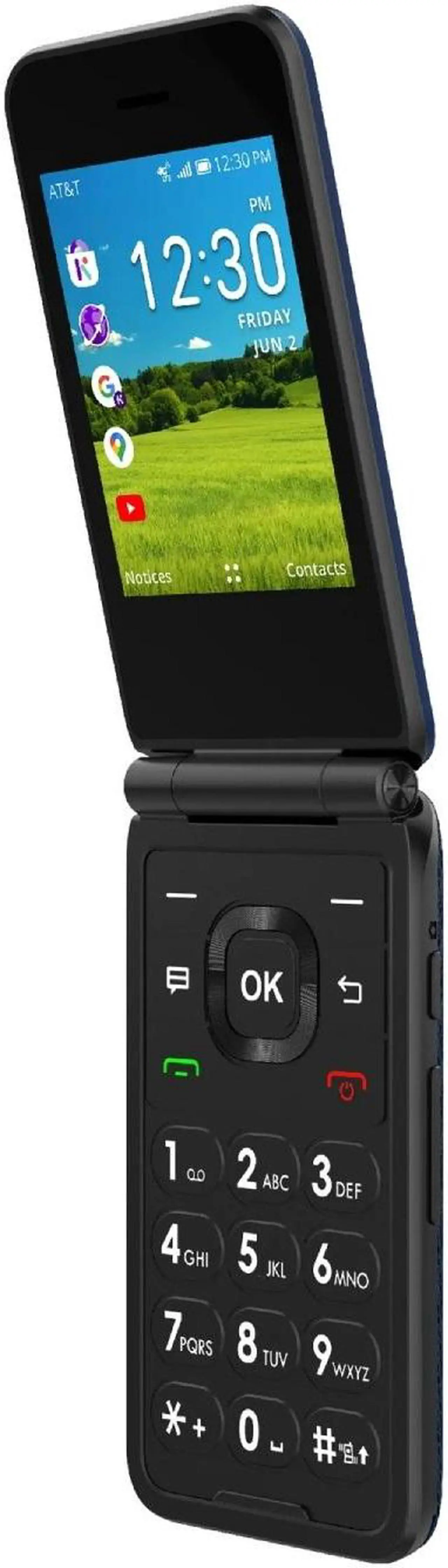 Alt view image 6 of 7 - AT&T 6723D Cingular Flex 2 4GB Prepaid 4G LTE Flip Phone - Classic Navy