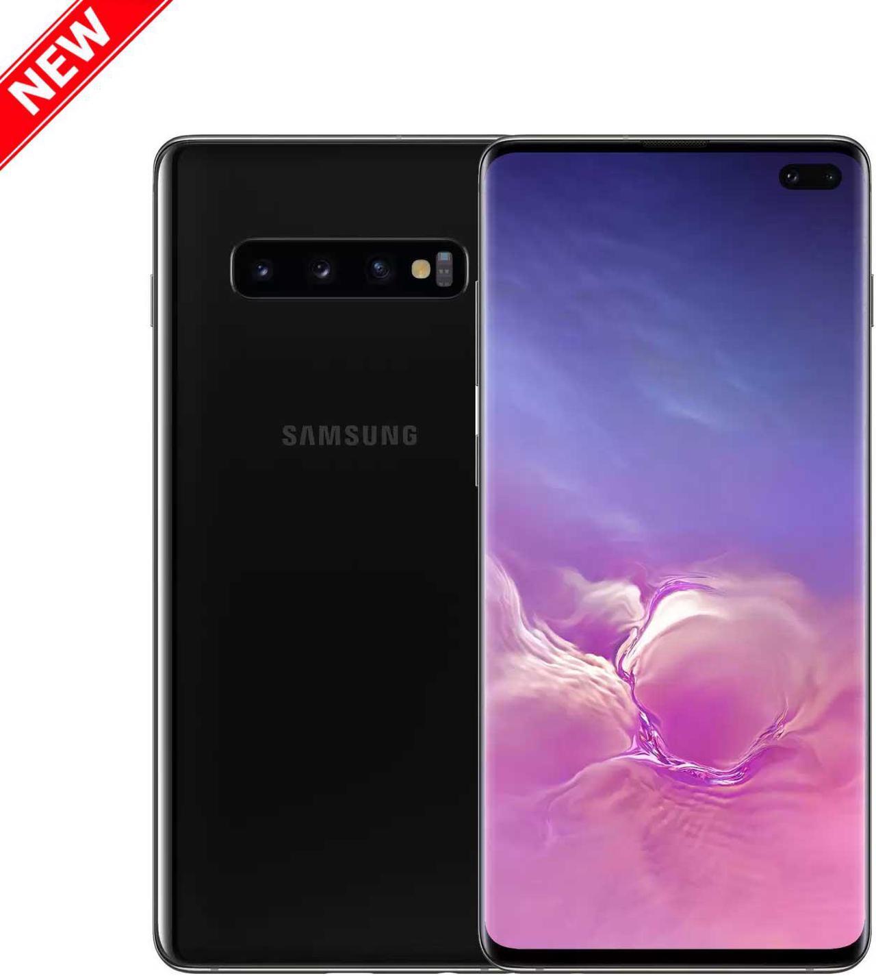 Main image of Samsung Galaxy S10+ Plus 128GB SM-G975U1 GSM Factory Unlocked 4G LTE 6.4" Dynamic AMOLED Display Snapdragon 855 w/ Five Camera Smartphone - Prism Black