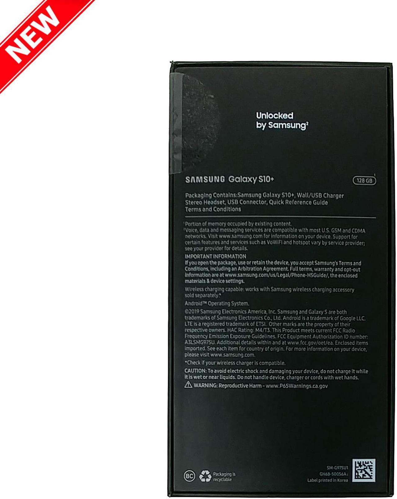 Alt view image 6 of 6 - Samsung Galaxy S10+ Plus 128GB SM-G975U1 GSM Factory Unlocked 4G LTE 6.4" Dynamic AMOLED Display Snapdragon 855 w/ Five Camera Smartphone - Prism Black